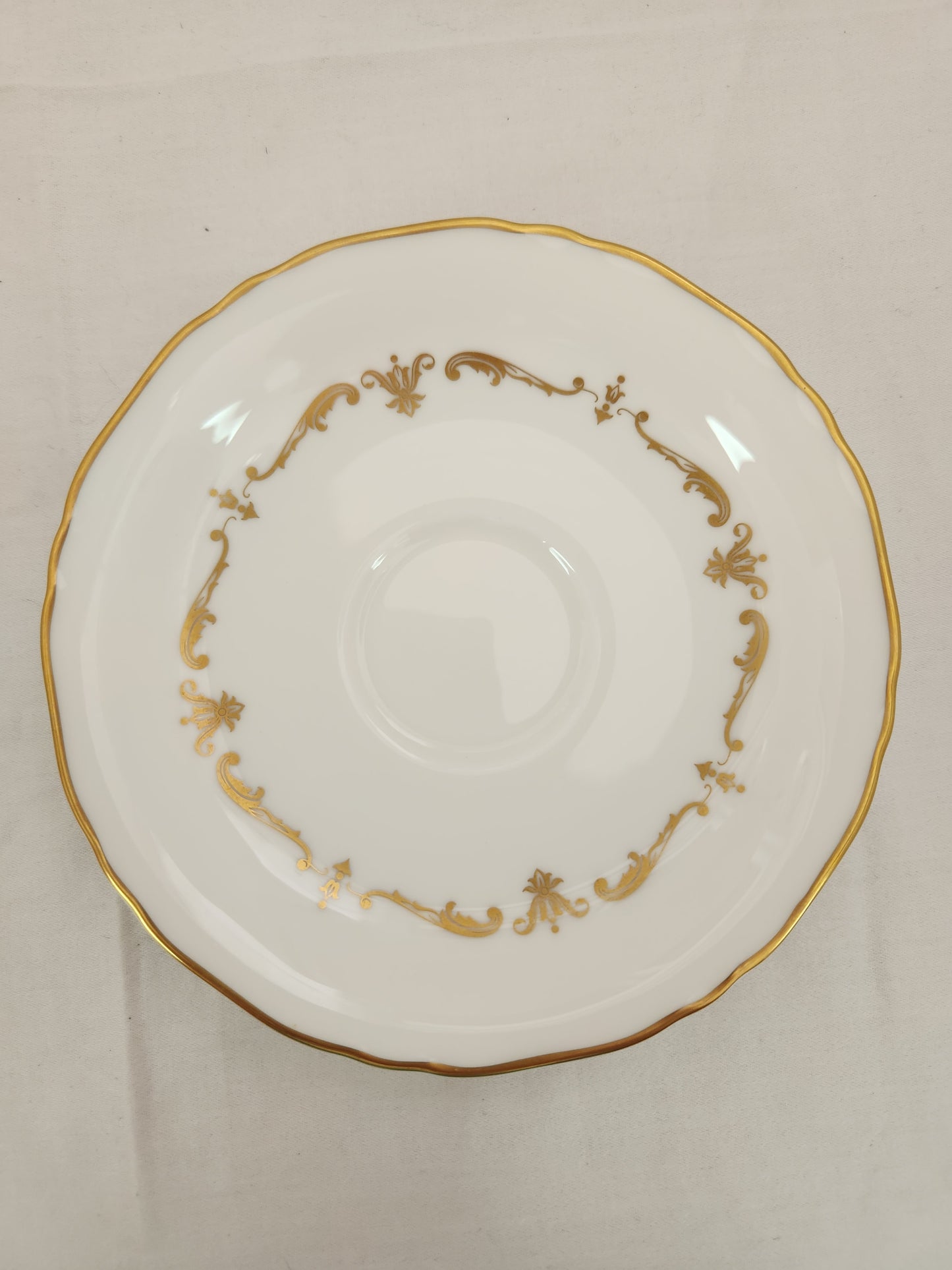 Royal Worcester Bone China Gold Chantilly Footed Cup & Saucer