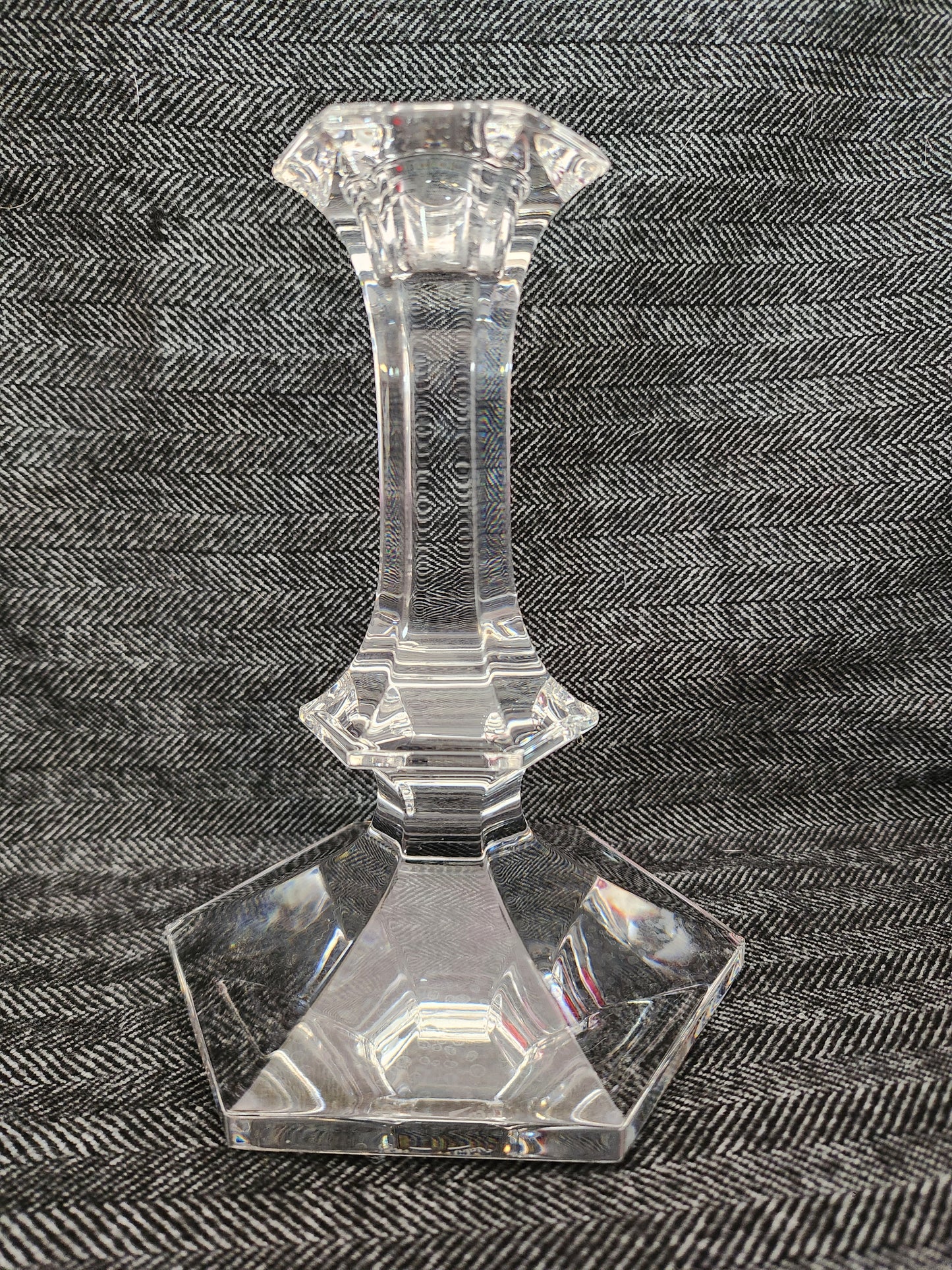 Set of 2 - Val St Lambert 6-3/4" Elysee Candle Sticks