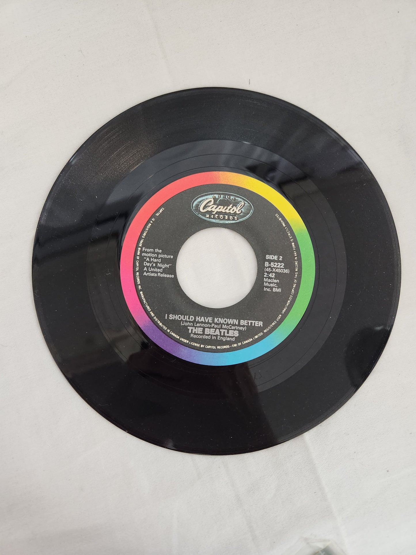 Lot of 5 Classic 45 RPM Records: Beatles, Buddy Holly, George Michael & Tiffany