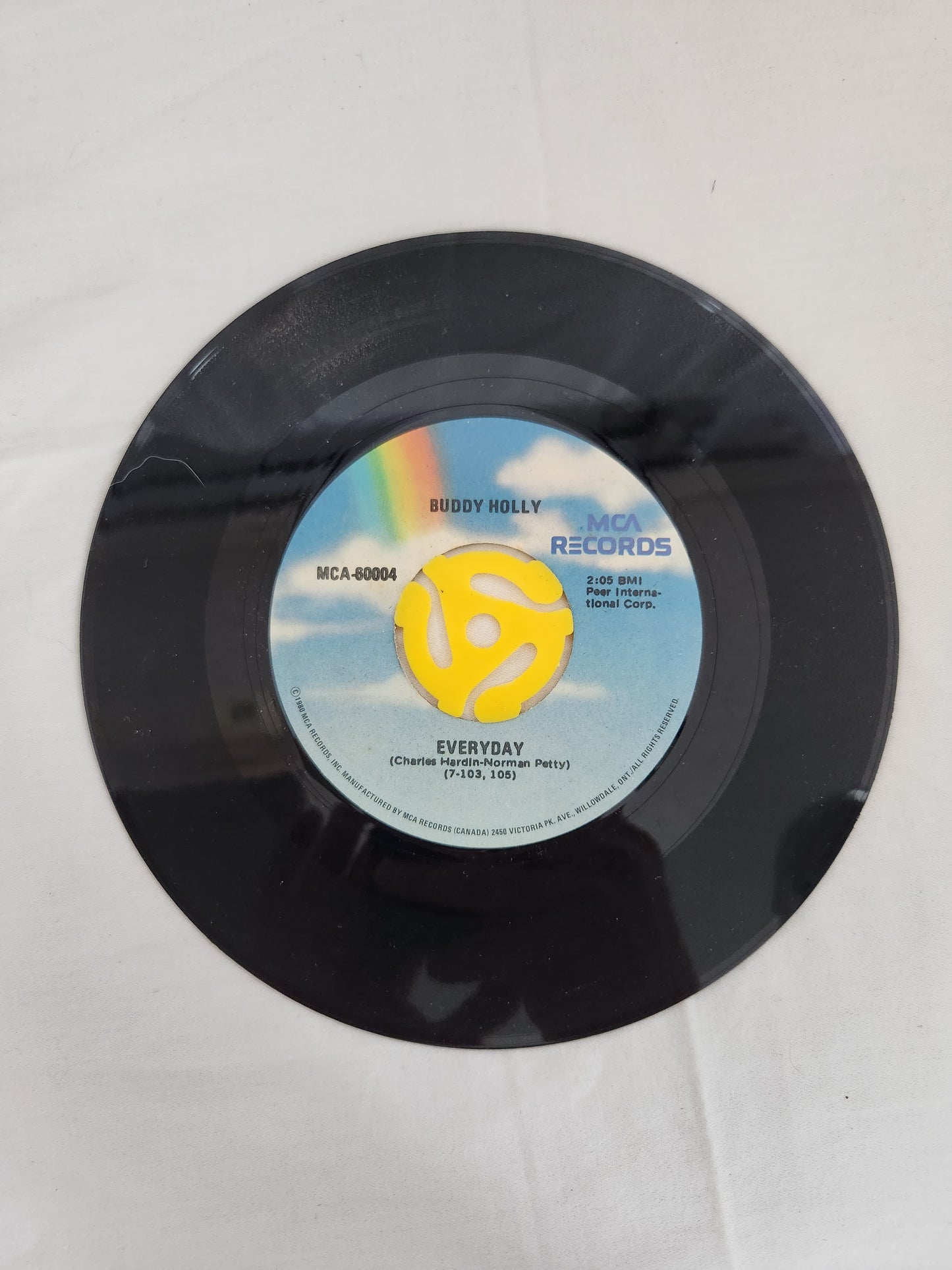 Lot of 5 Classic 45 RPM Records: Beatles, Buddy Holly, George Michael & Tiffany