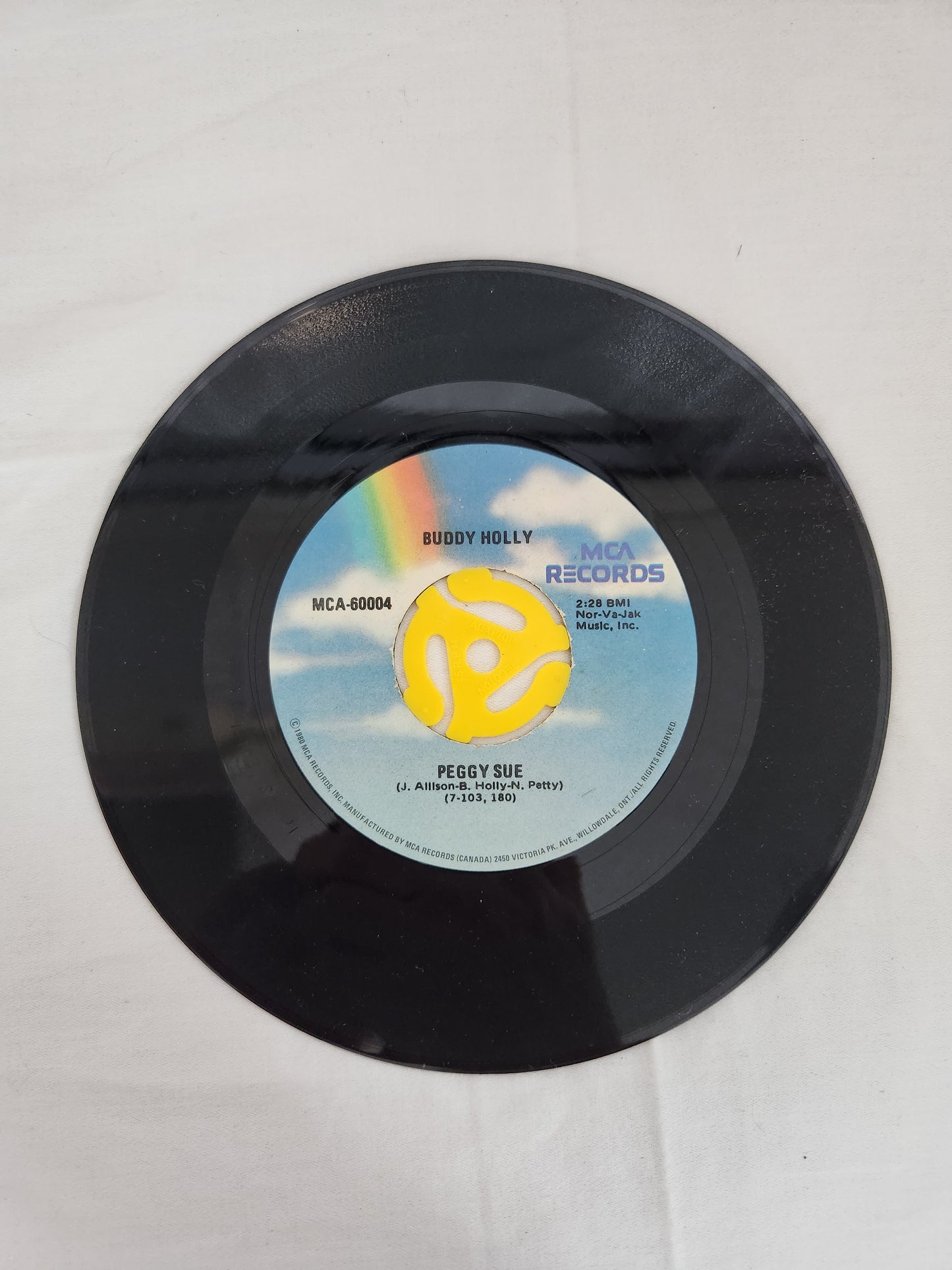 Lot of 5 Classic 45 RPM Records: Beatles, Buddy Holly, George Michael & Tiffany