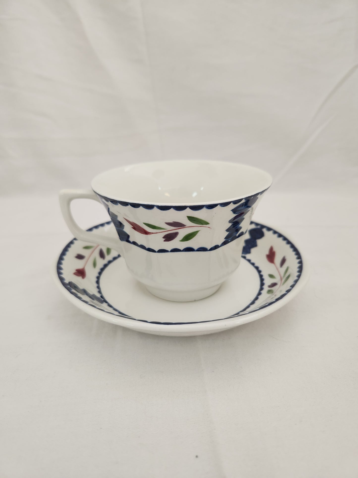 Adams Lancaster 2-5/8" Ironstone Flat Cup & Saucer