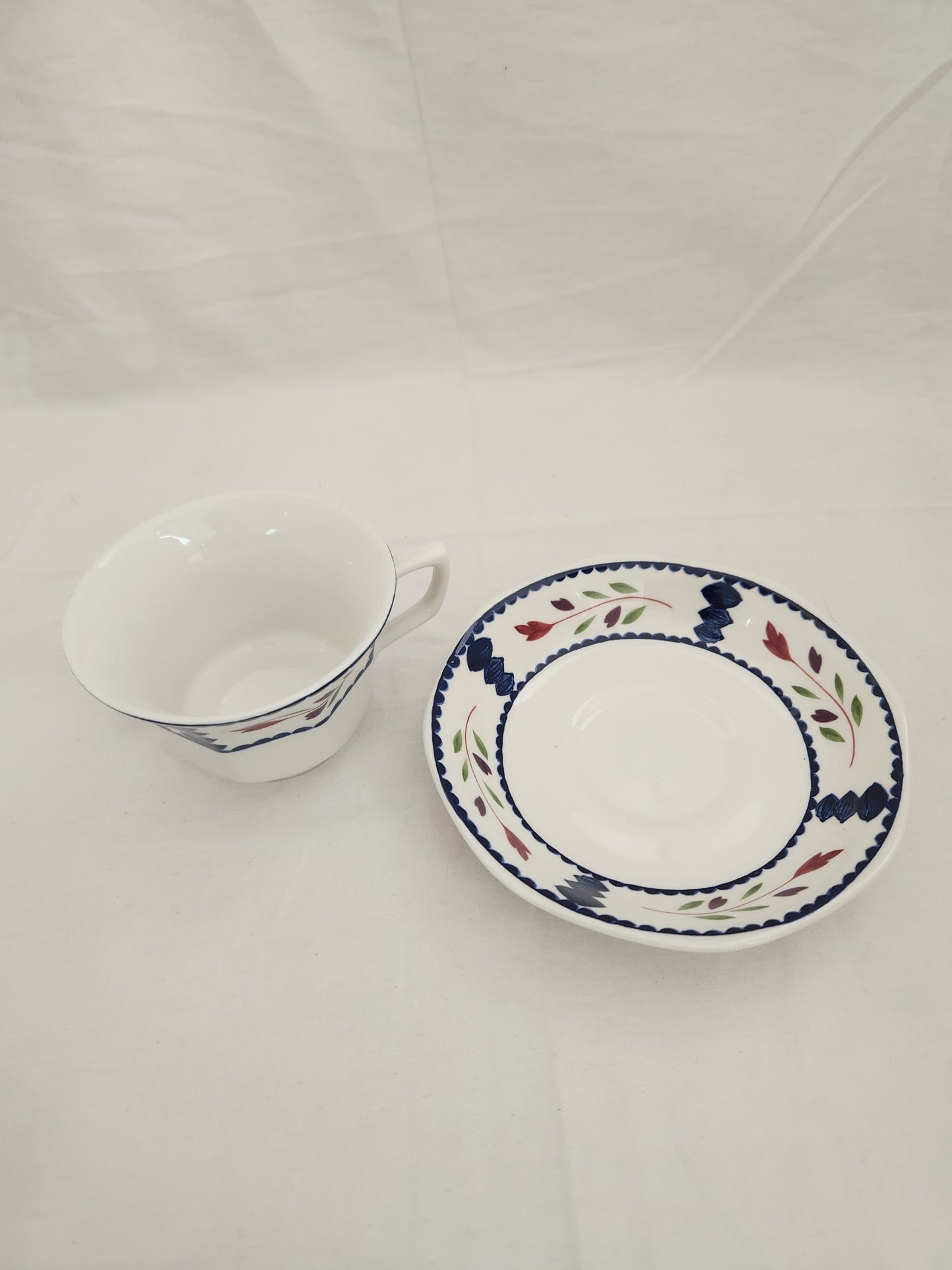 Adams Lancaster 2-5/8" Ironstone Flat Cup & Saucer