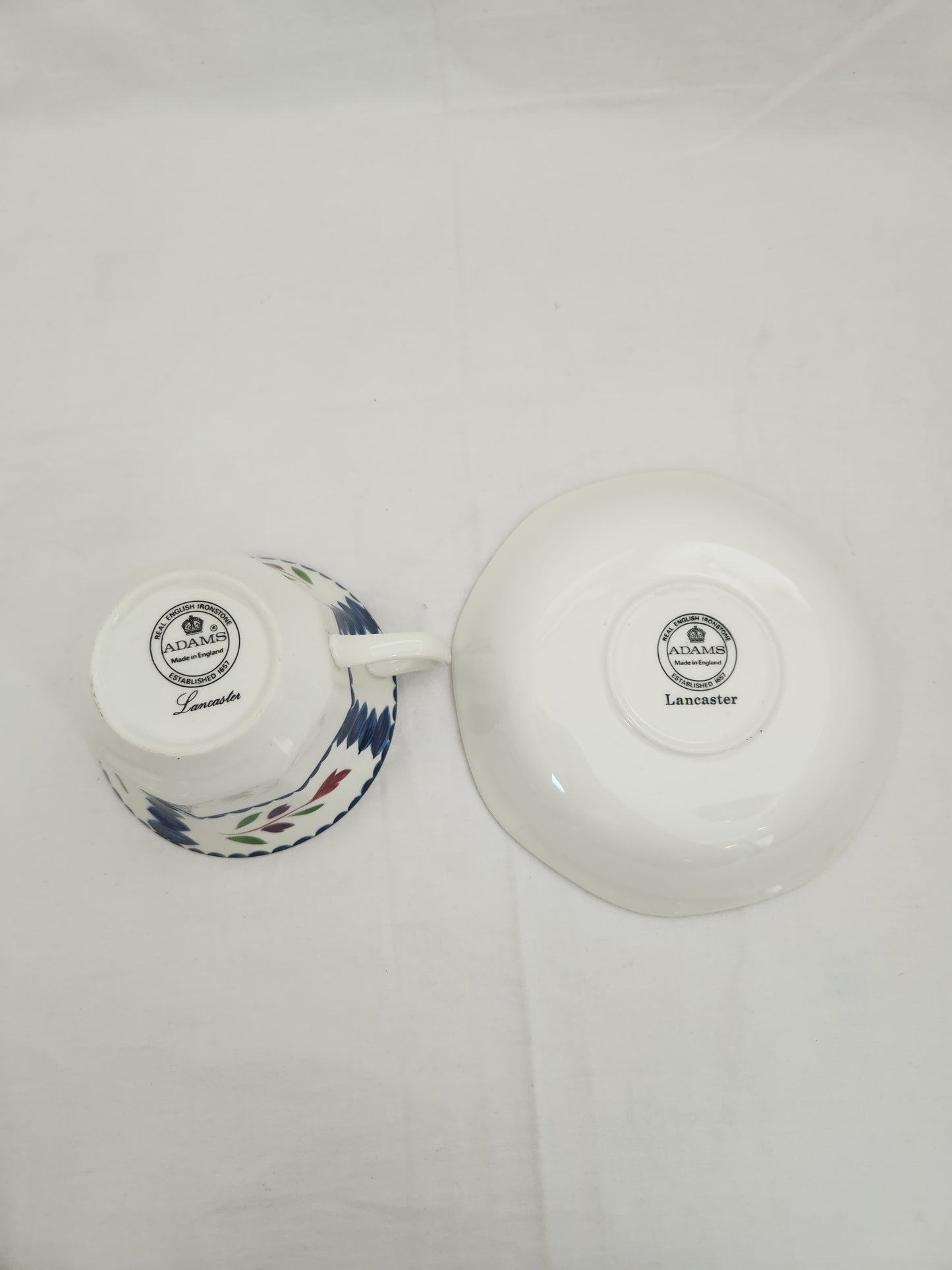 Adams Lancaster 2-5/8" Ironstone Flat Cup & Saucer