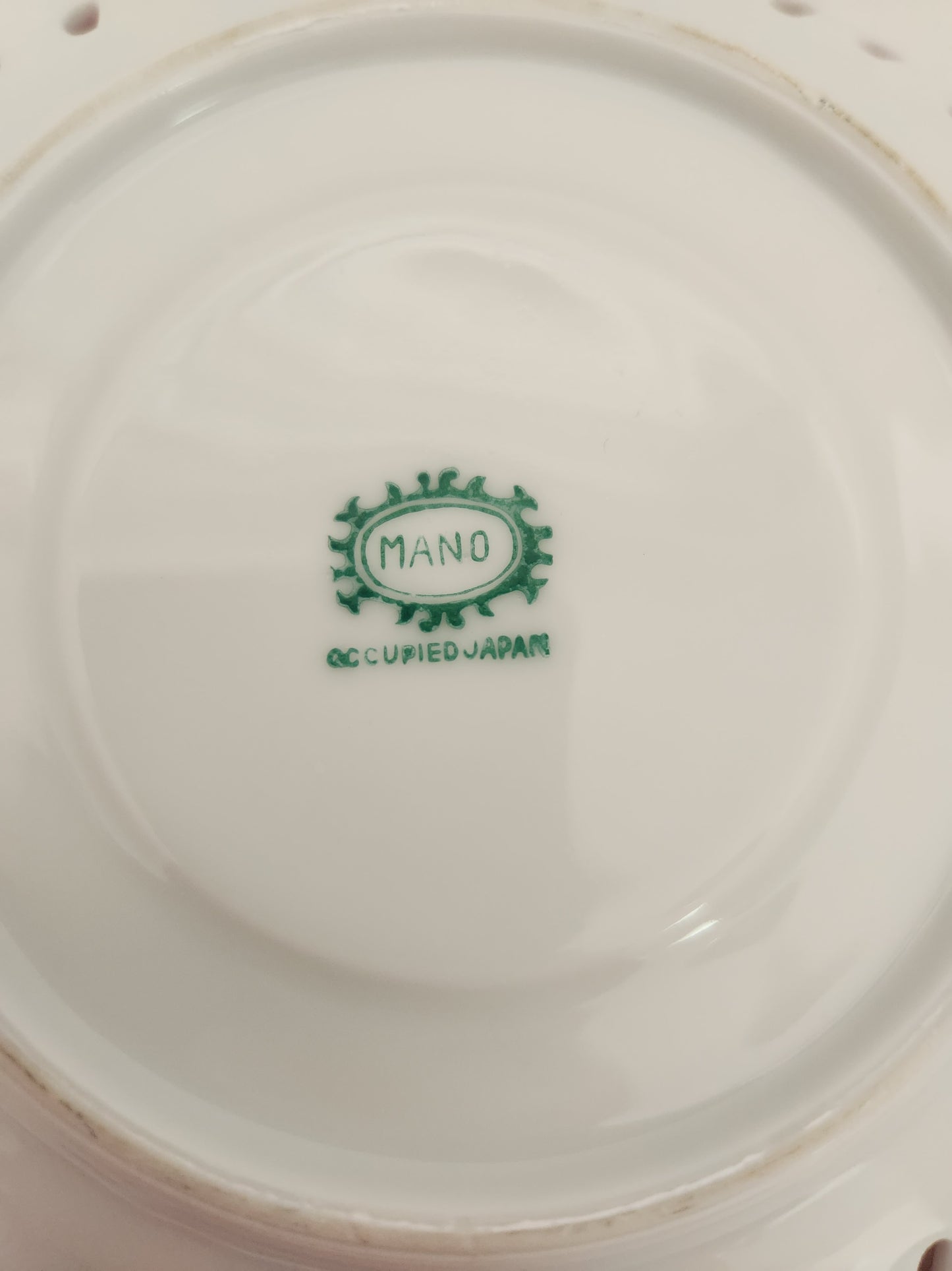 RARE - "Mano" Pink Floral Footed Tea Cup & Open Edge Saucer made in Occupied Japan - Set of 2