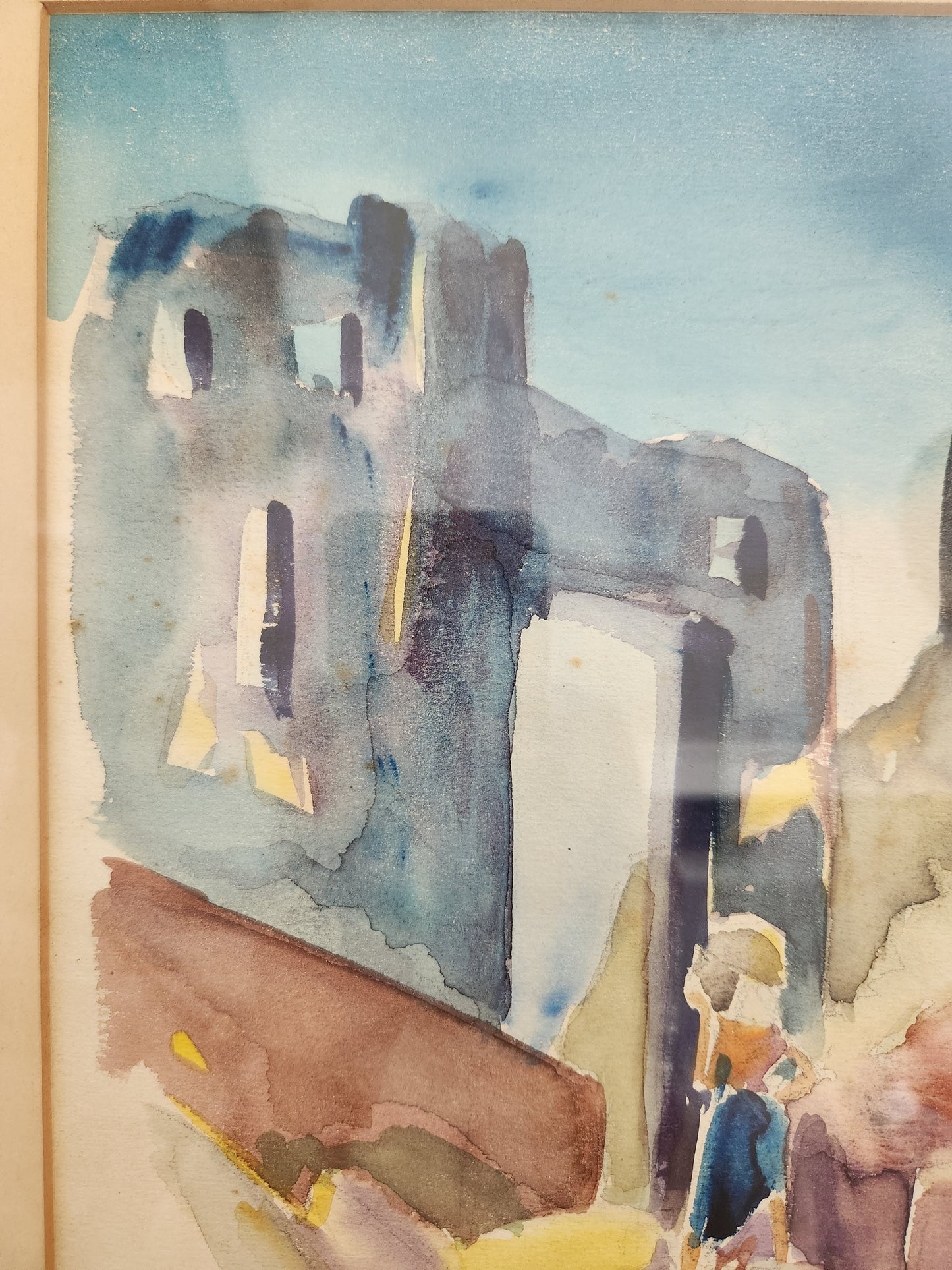 RARE - "Taormina 1948" Watercolor Painting by Albert Wein