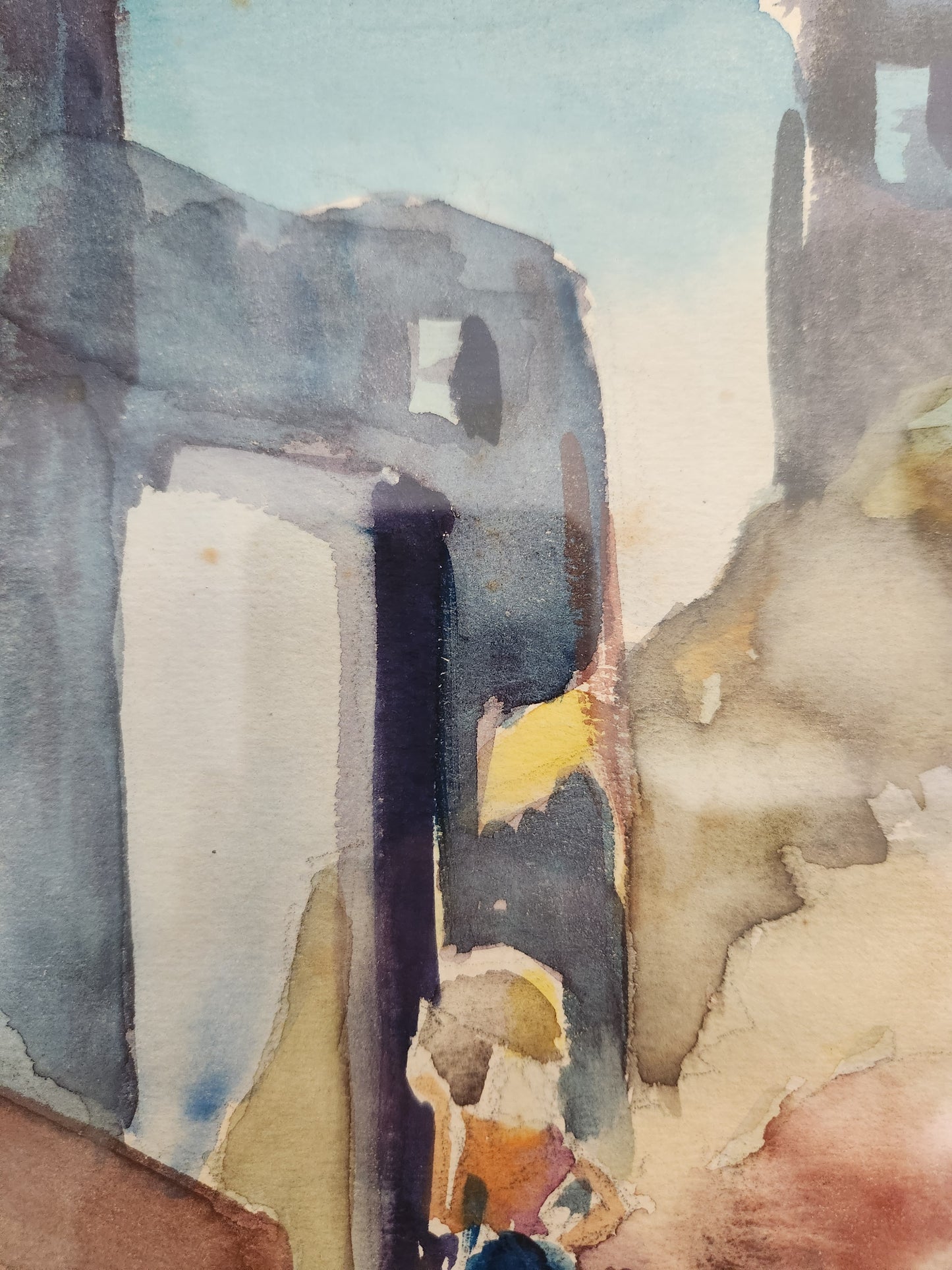RARE - "Taormina 1948" Watercolor Painting by Albert Wein