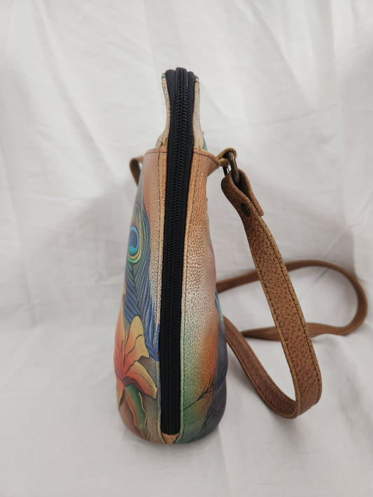Anuschka Hand Painted Leather Crossbody Bag
