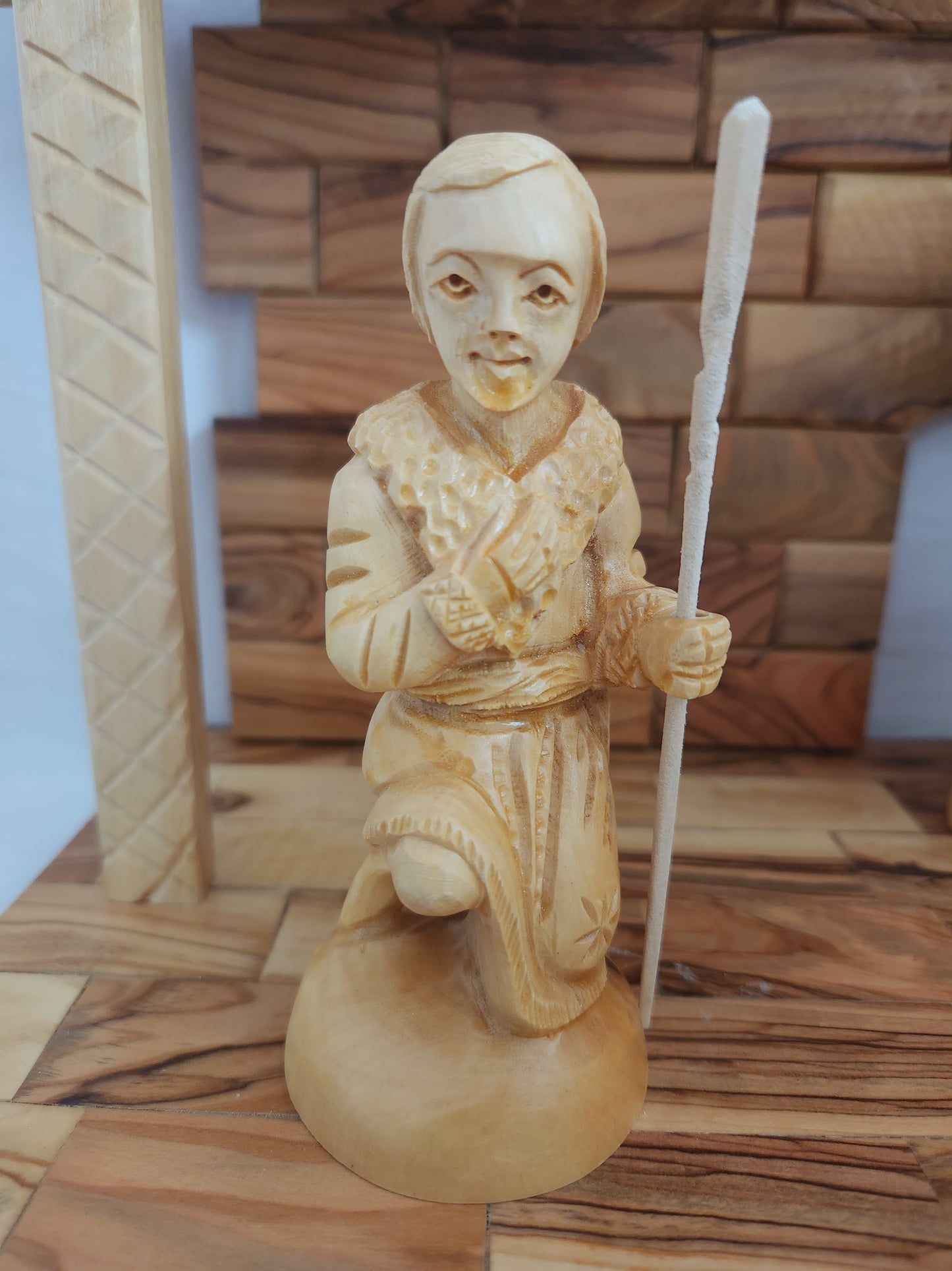 Hand Carved 13-Piece Olive Wood Nativity Scene