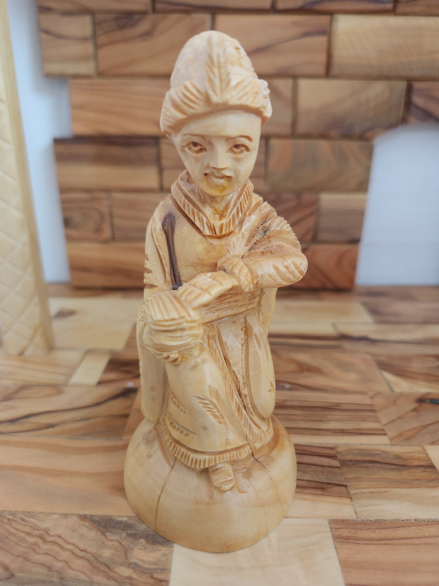 Hand Carved 13-Piece Olive Wood Nativity Scene
