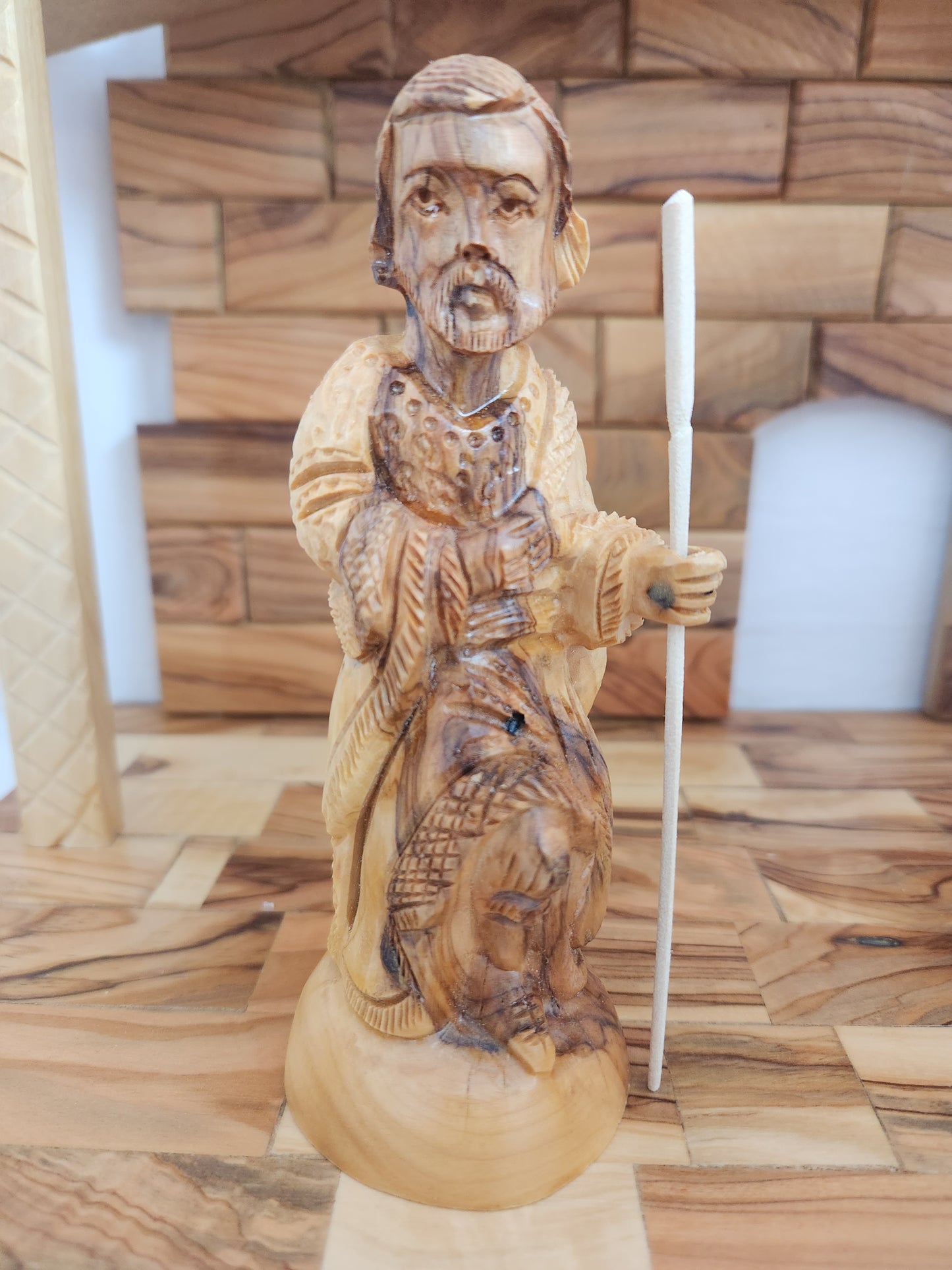Hand Carved 13-Piece Olive Wood Nativity Scene