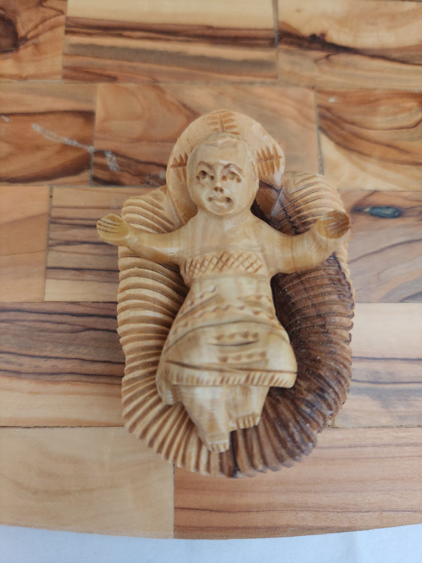Hand Carved 13-Piece Olive Wood Nativity Scene