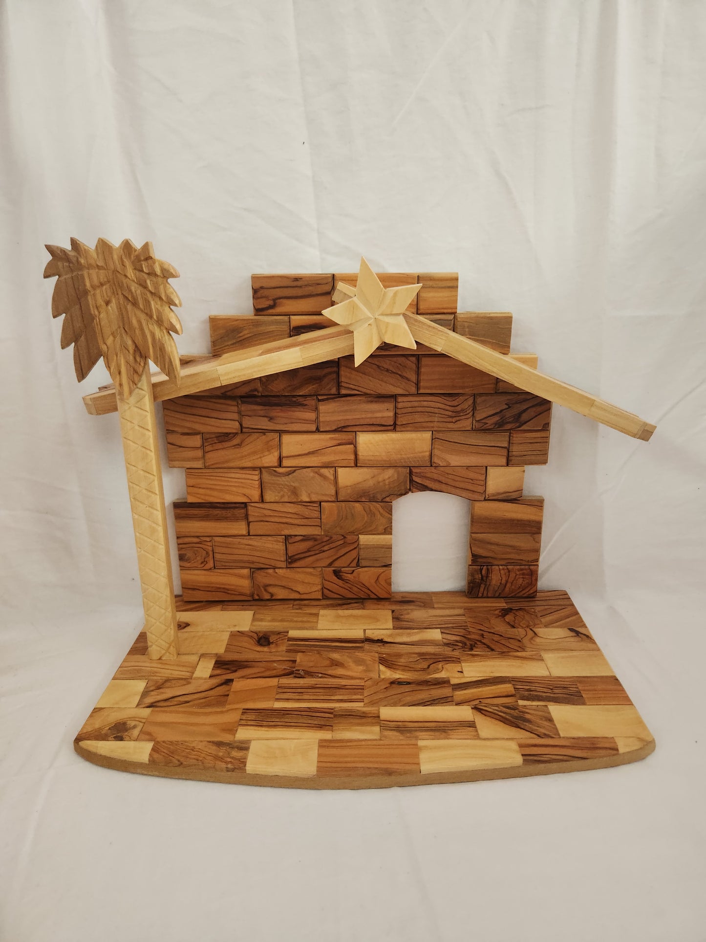 Hand Carved 13-Piece Olive Wood Nativity Scene
