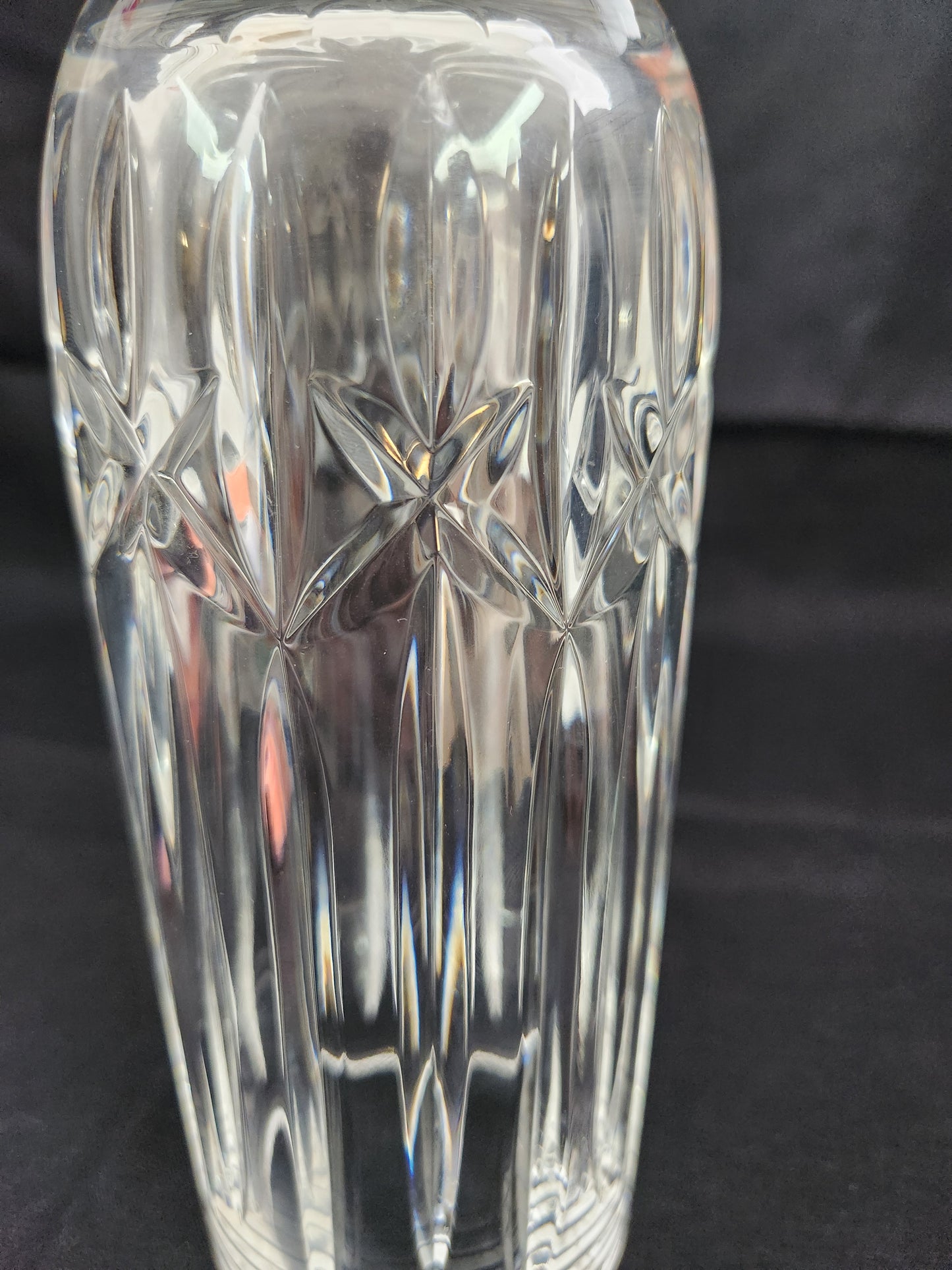 Waterford 8" Crystal Carlow Cylinder Vase