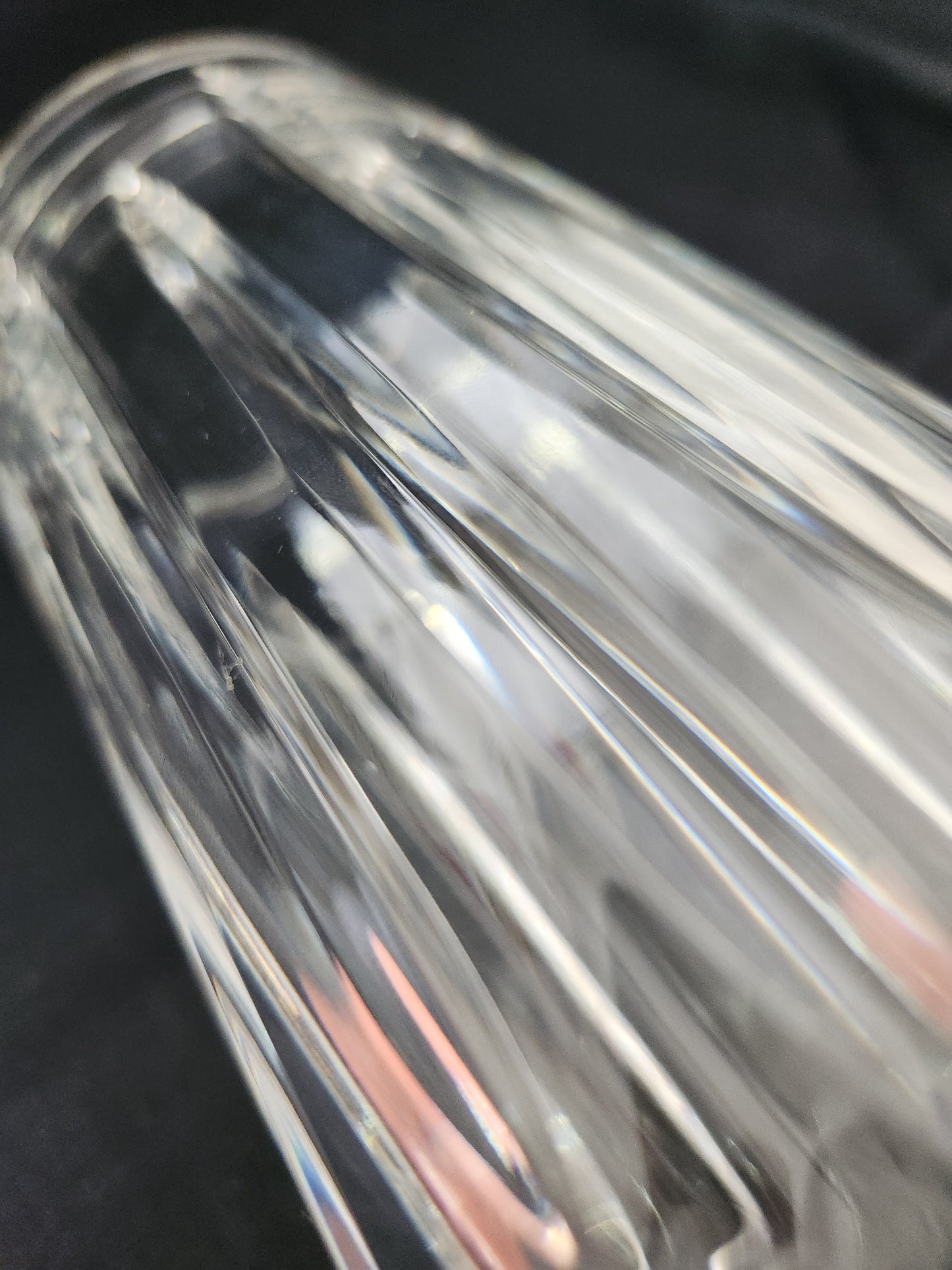 Waterford 8" Crystal Carlow Cylinder Vase