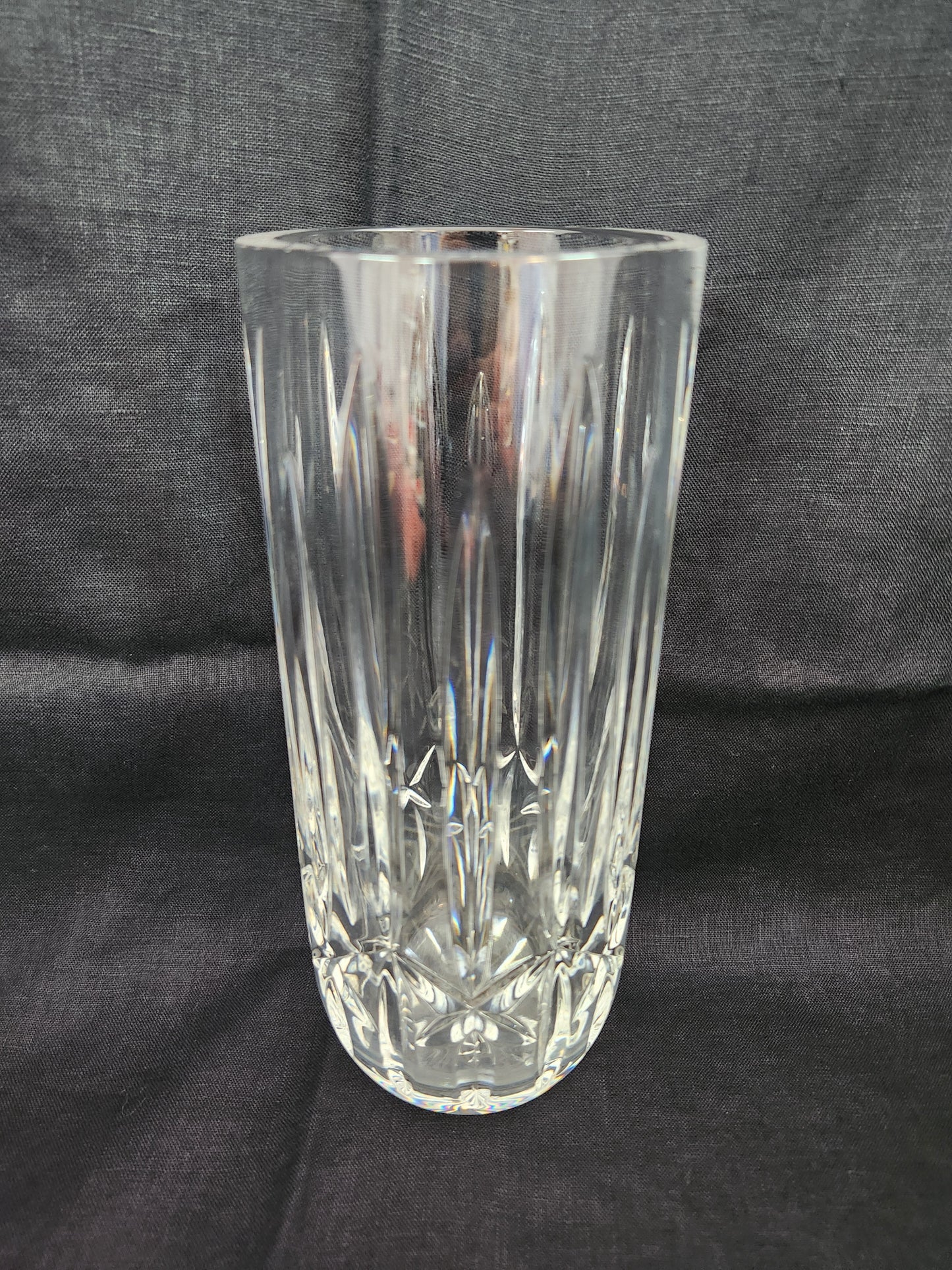 Waterford 8" Crystal Carlow Cylinder Vase