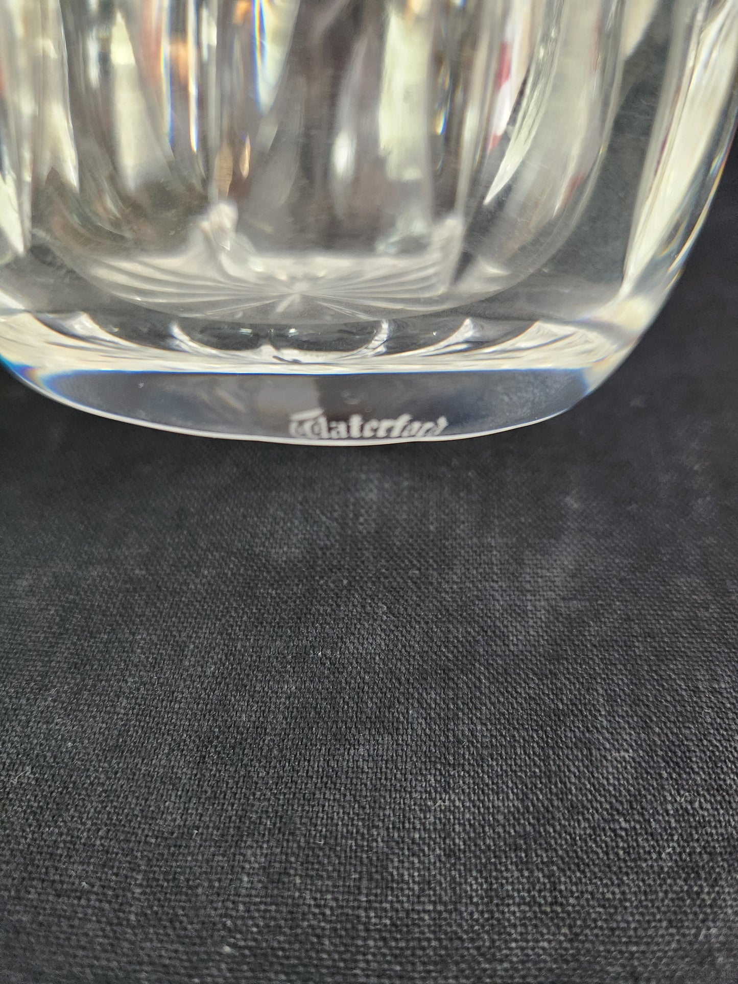 Waterford 8" Crystal Carlow Cylinder Vase