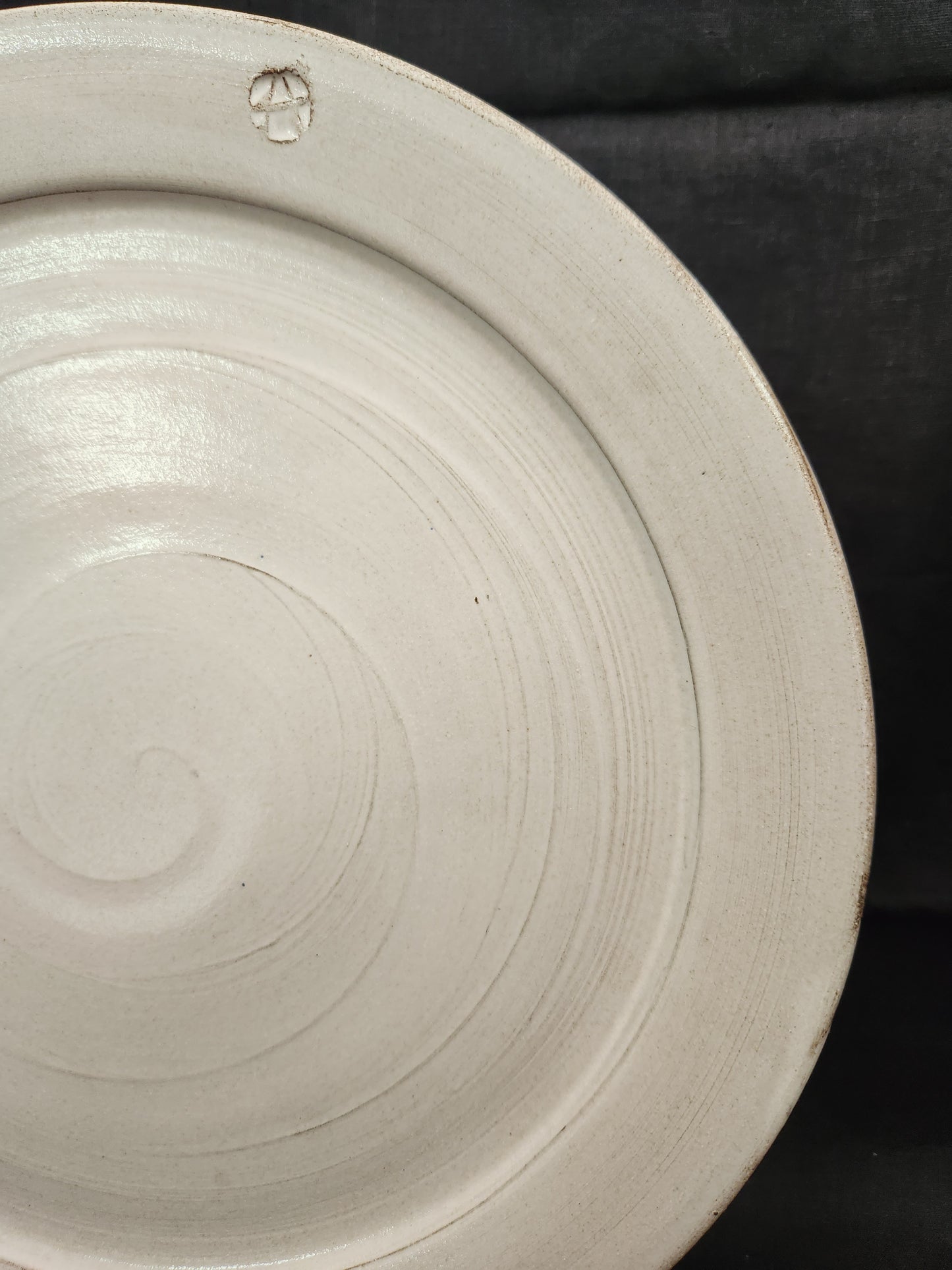 Althea's Pottery of Charlotte N.C. Gray Dinner Plate