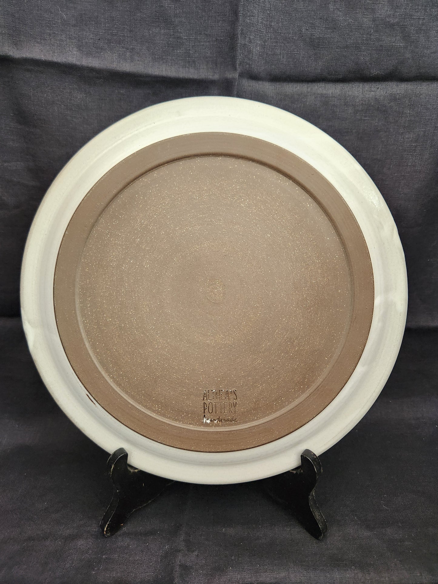 Althea's Pottery of Charlotte N.C. Gray Dinner Plate
