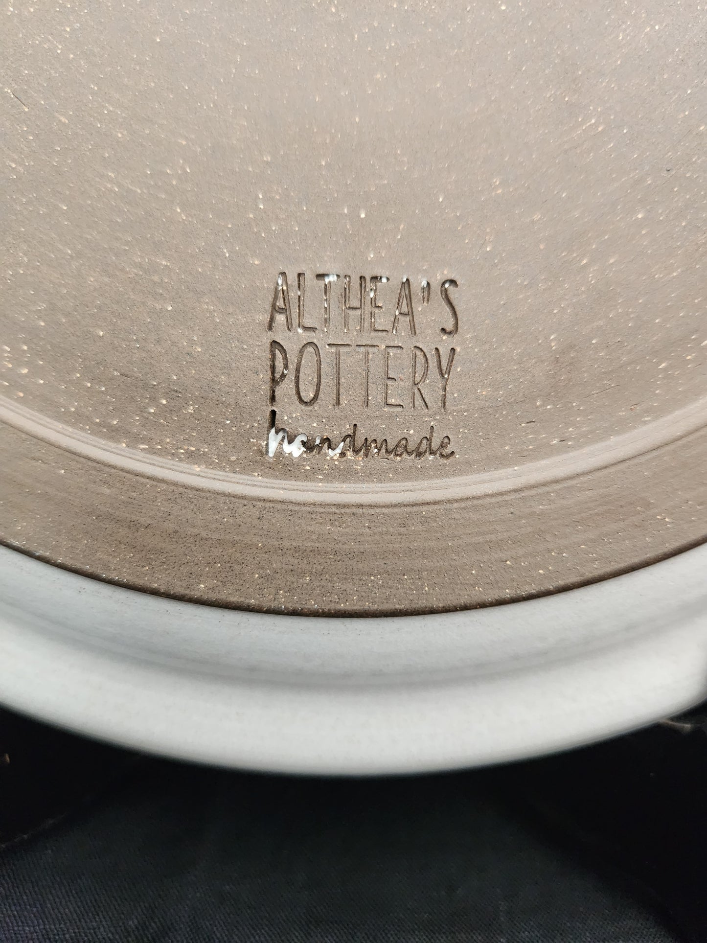Althea's Pottery of Charlotte N.C. Gray Dinner Plate