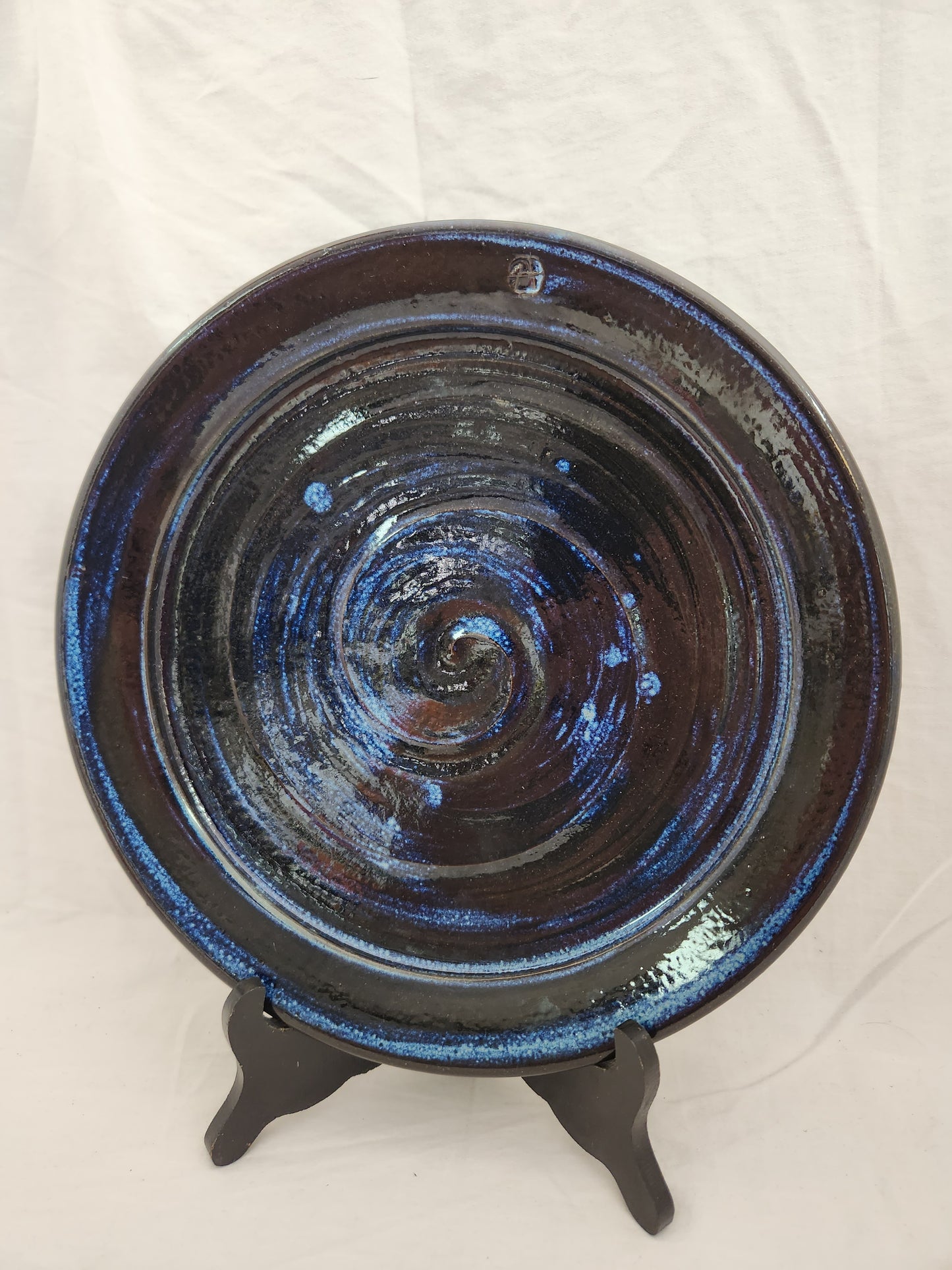 Althea's Pottery of Charlotte N.C. Blue Dinner Plate