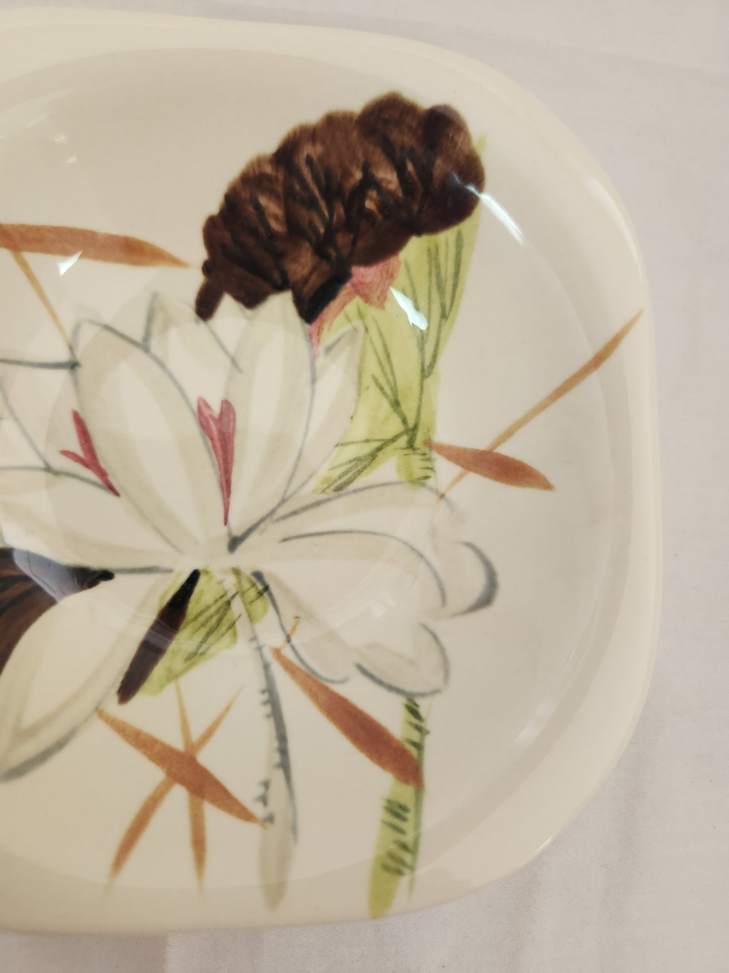 Lotus Bronze Berry Bowl by Red Wing Pottery