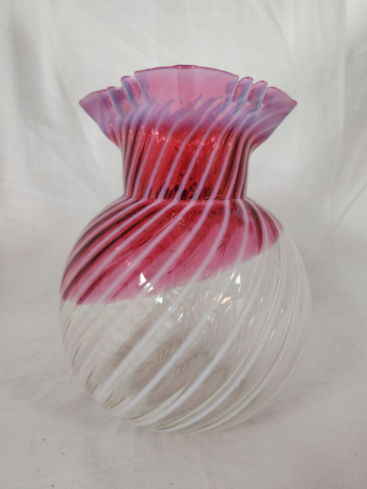 Vintage - Cranberry Swirl Pitcher - 80 oz.