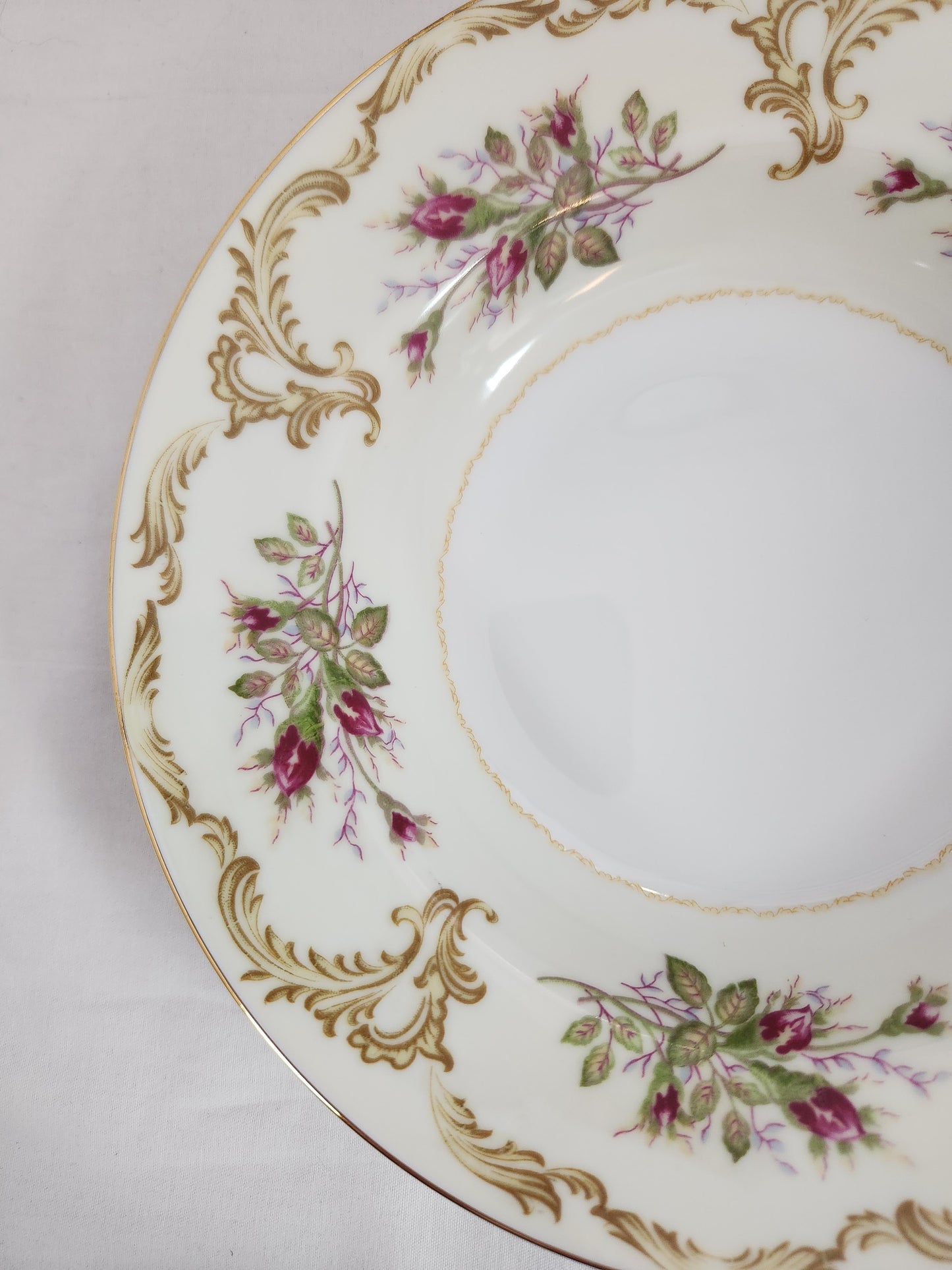 Kings Court China "Rose Bud" Rimmed Soup Bowl #4005