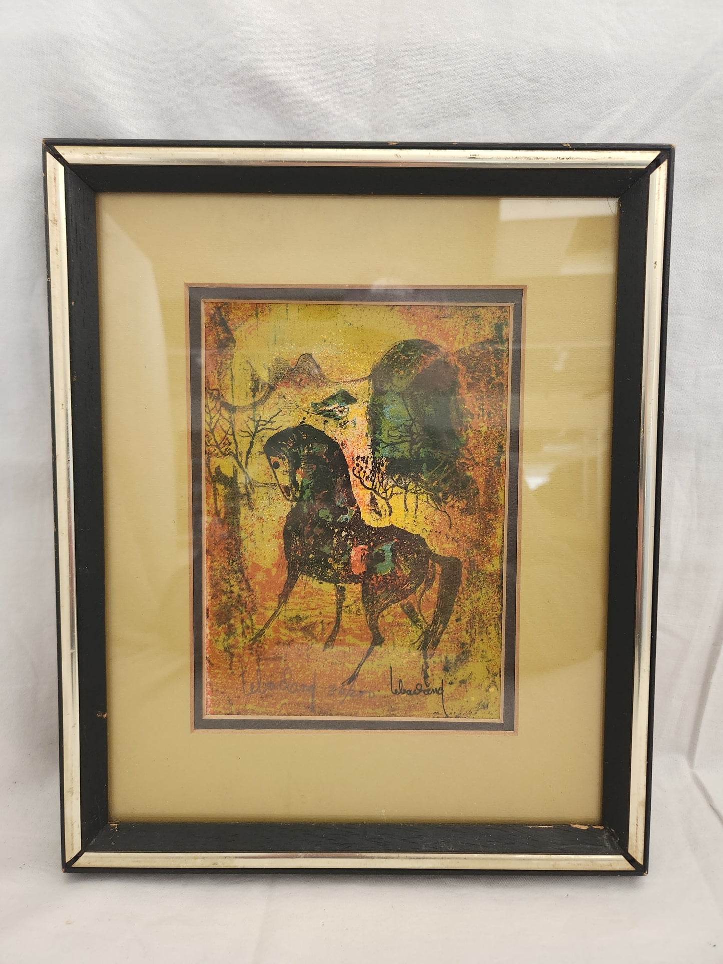 RARE - Hoi Lebadang 5x7 Abstract Horse Lithograph Print "Red 5" - 36/200