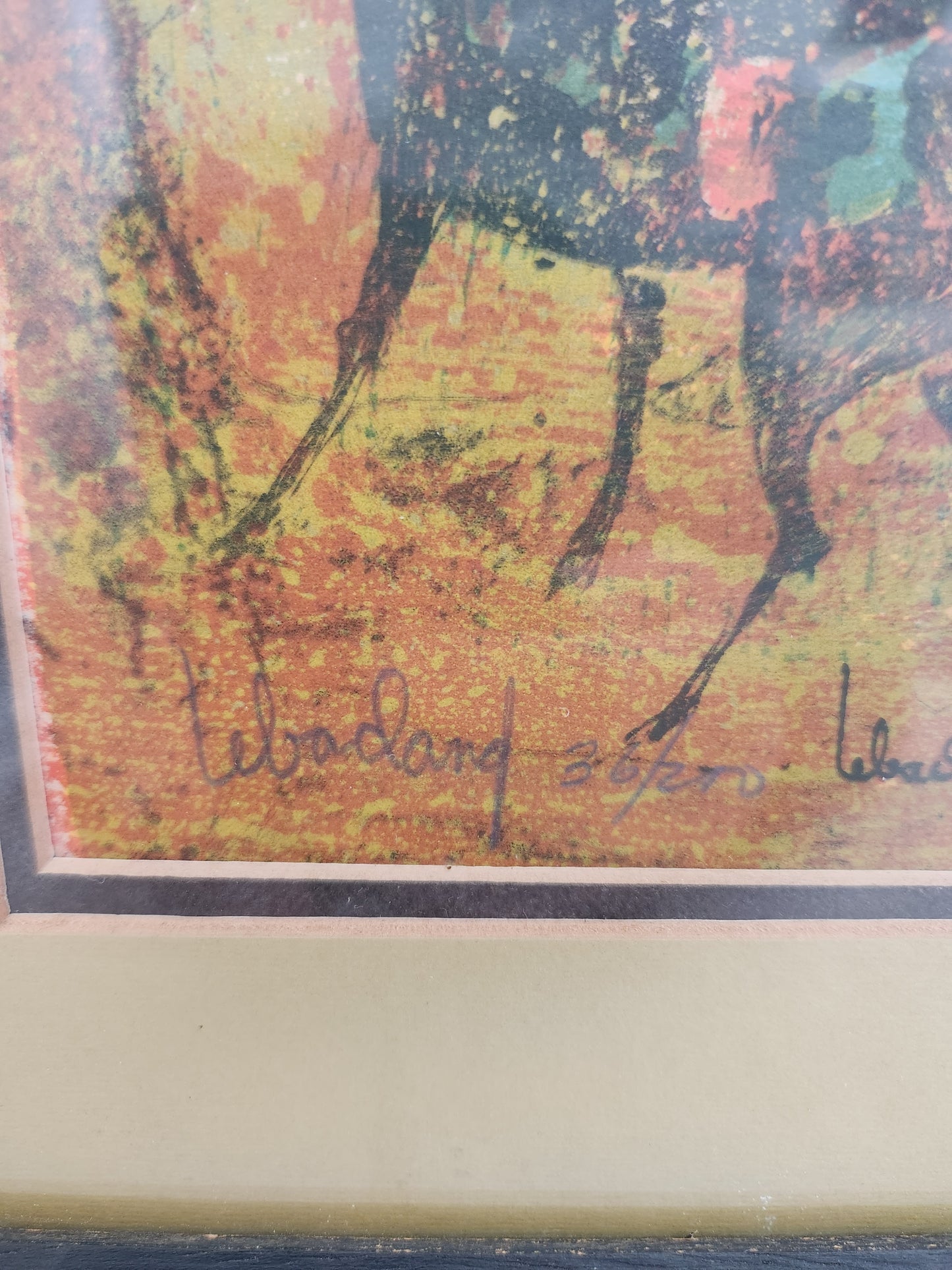 RARE - Hoi Lebadang 5x7 Abstract Horse Lithograph Print "Red 5" - 36/200