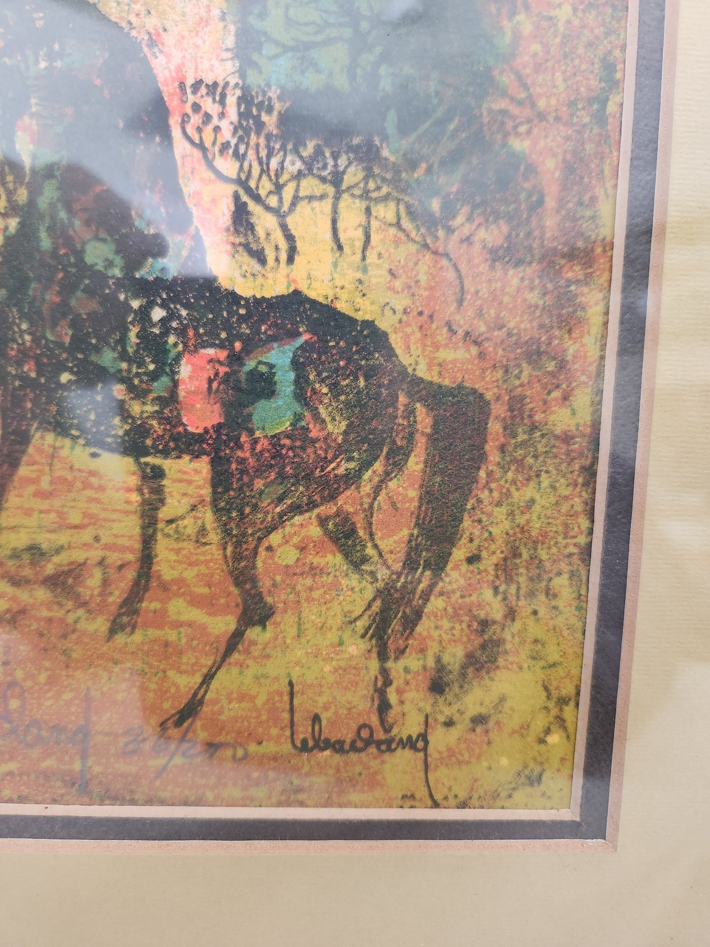 RARE - Hoi Lebadang 5x7 Abstract Horse Lithograph Print "Red 5" - 36/200