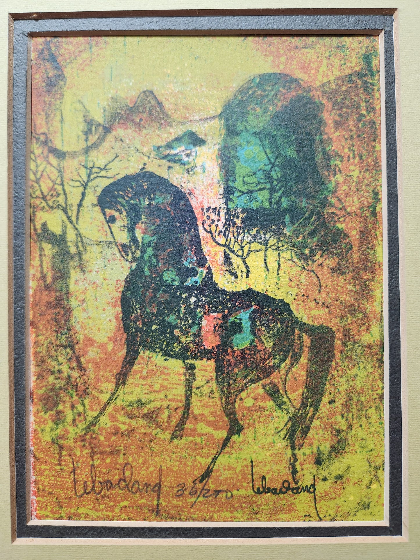 RARE - Hoi Lebadang 5x7 Abstract Horse Lithograph Print "Red 5" - 36/200