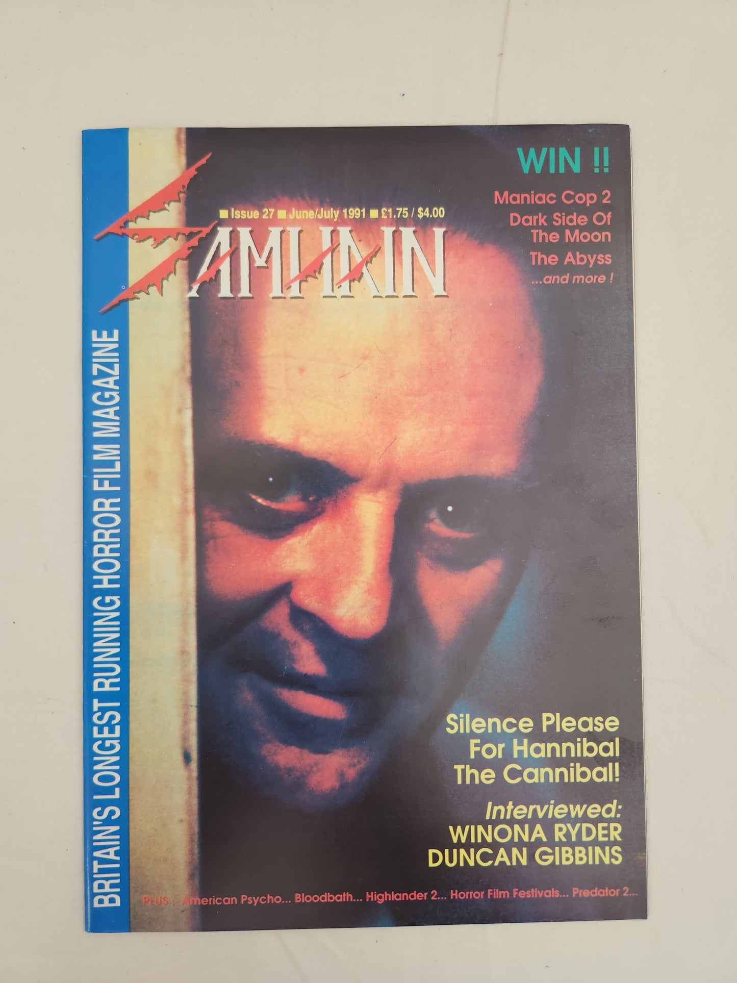 Samhain Horror Film Magazine #27 - The Silence of the Lambs Cover
