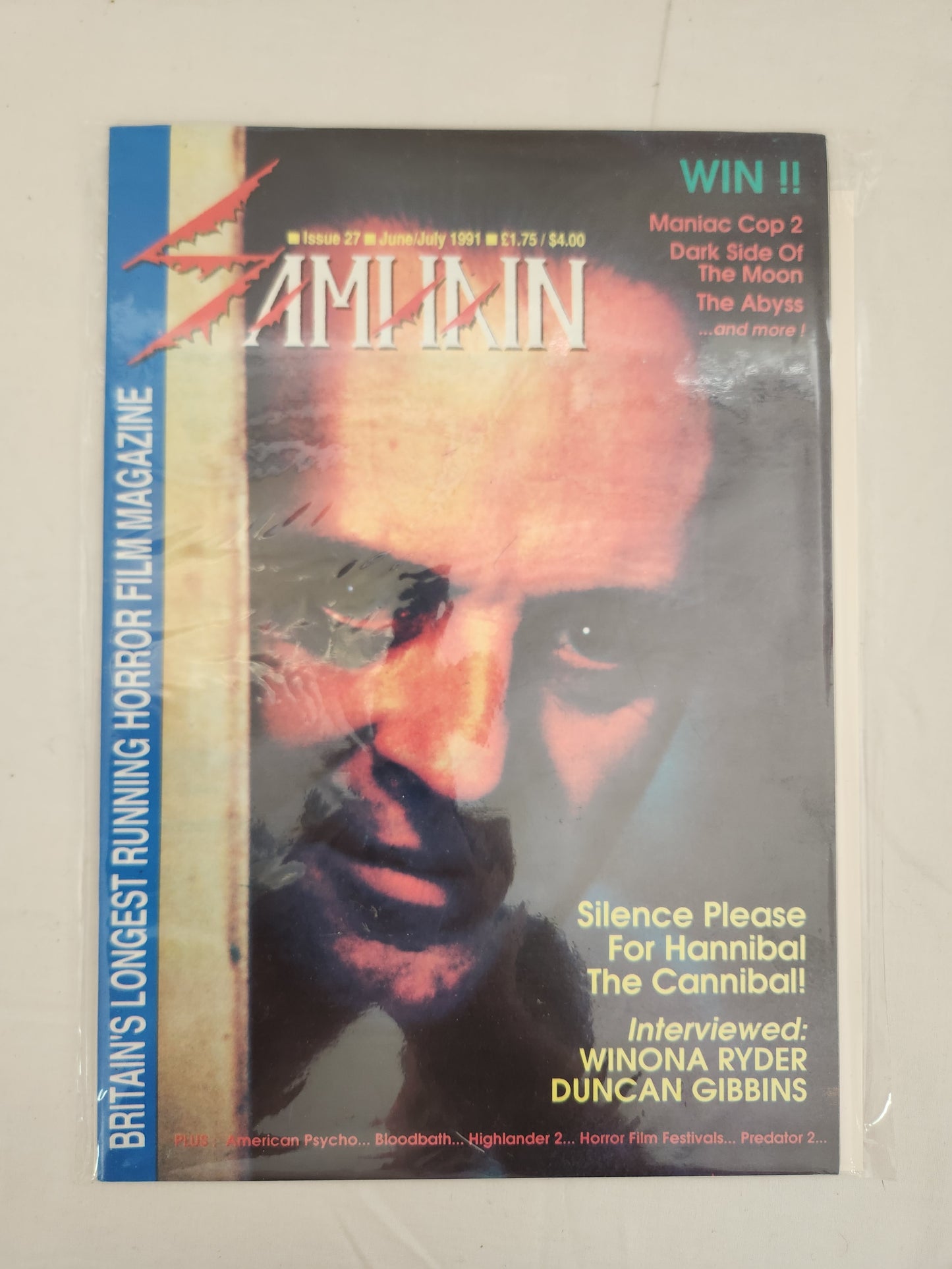 Samhain Horror Film Magazine #27 - The Silence of the Lambs Cover