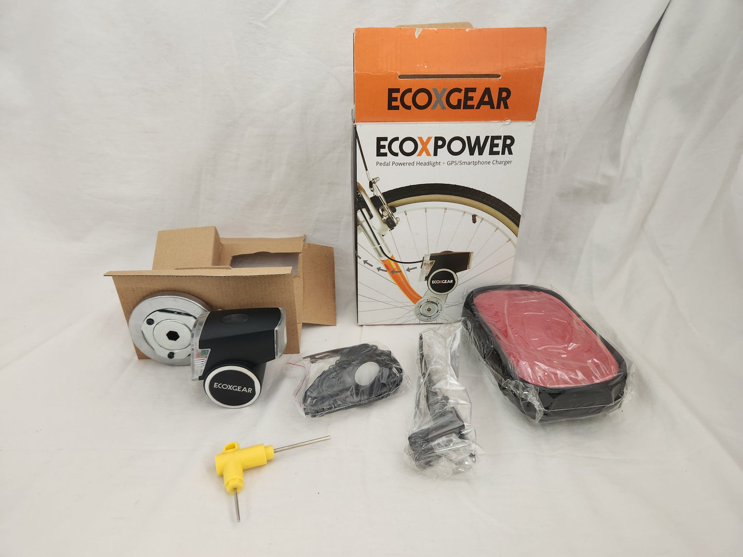 EcoXPower Pedal Powered Headlight + Smartphone Charger (missing taillights)