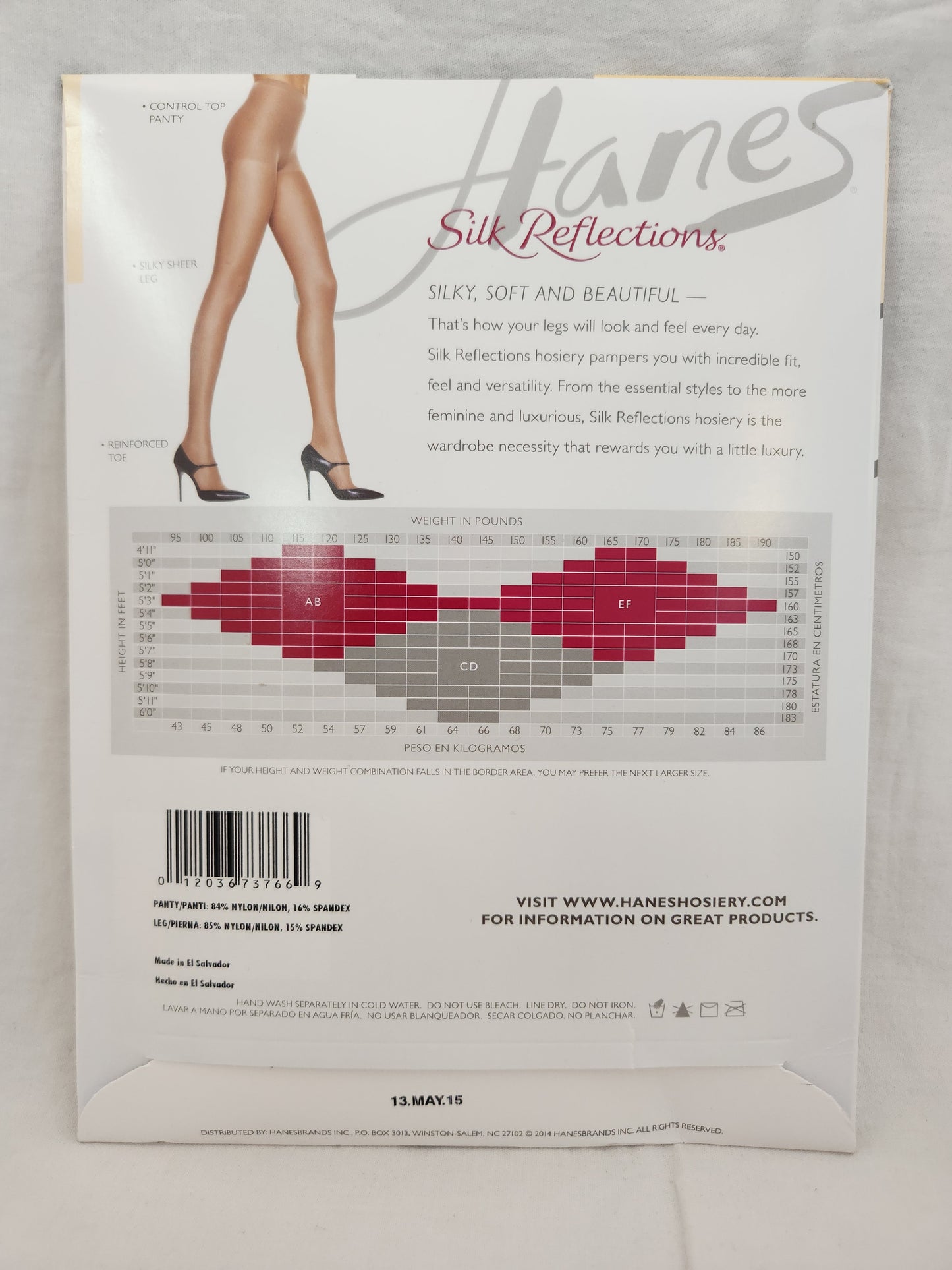Hanes Silk Reflections Natural Silky Sheer Control Top Pantyhose - Size: CD