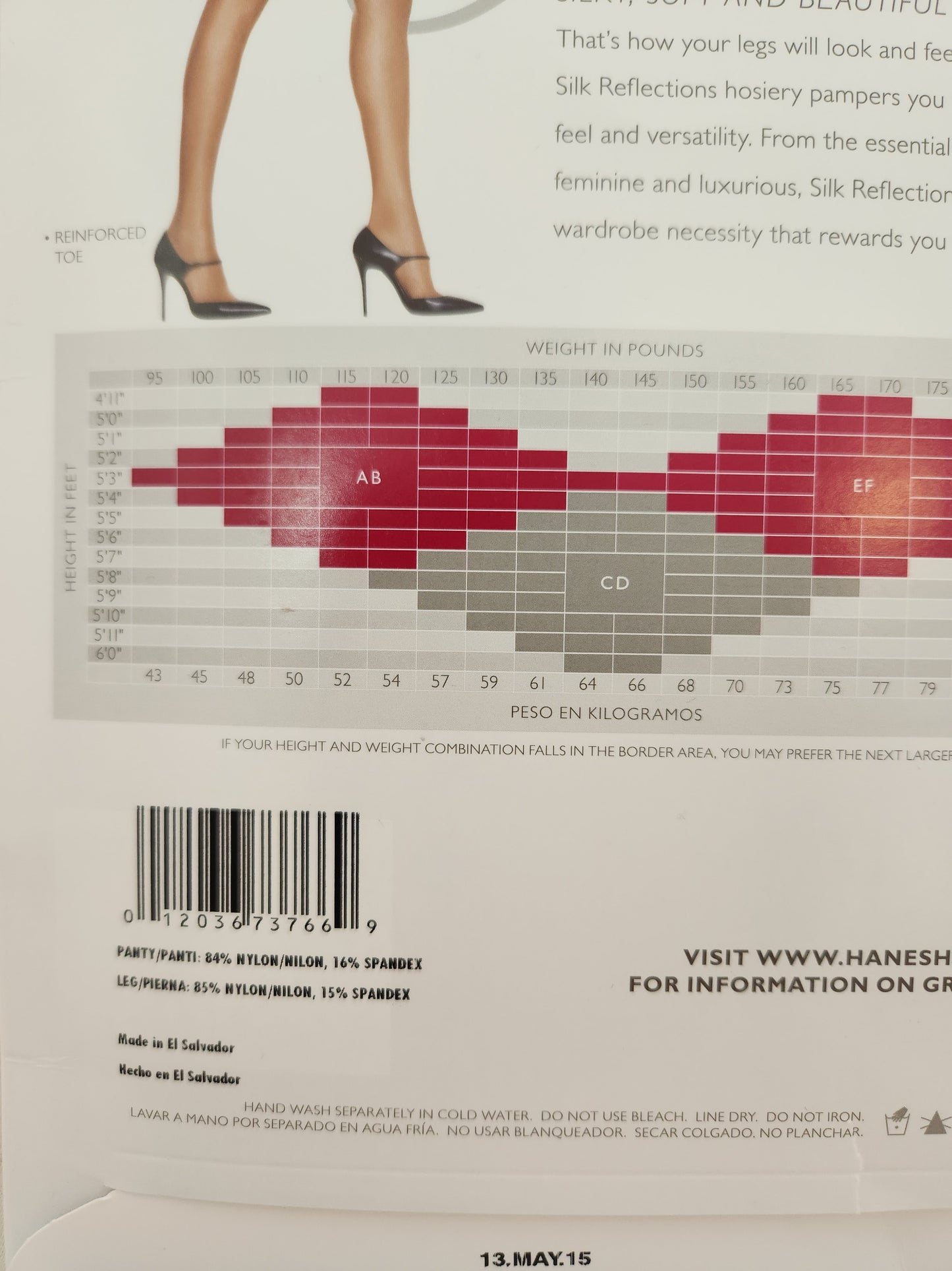 Hanes Silk Reflections Natural Silky Sheer Control Top Pantyhose - Size: CD