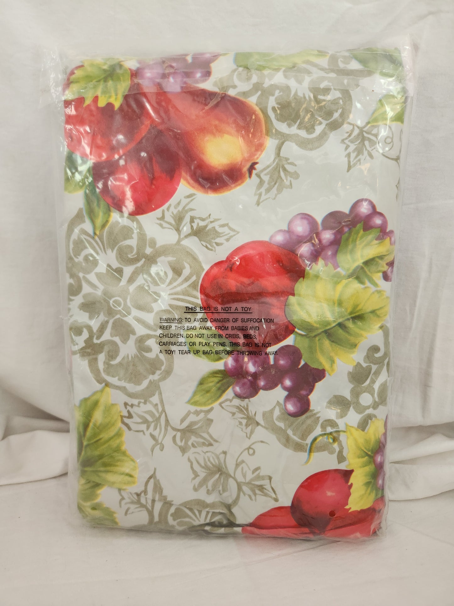 Harvest Fruit Oval Vinyl Table Cover - Up to 42" x 68" table