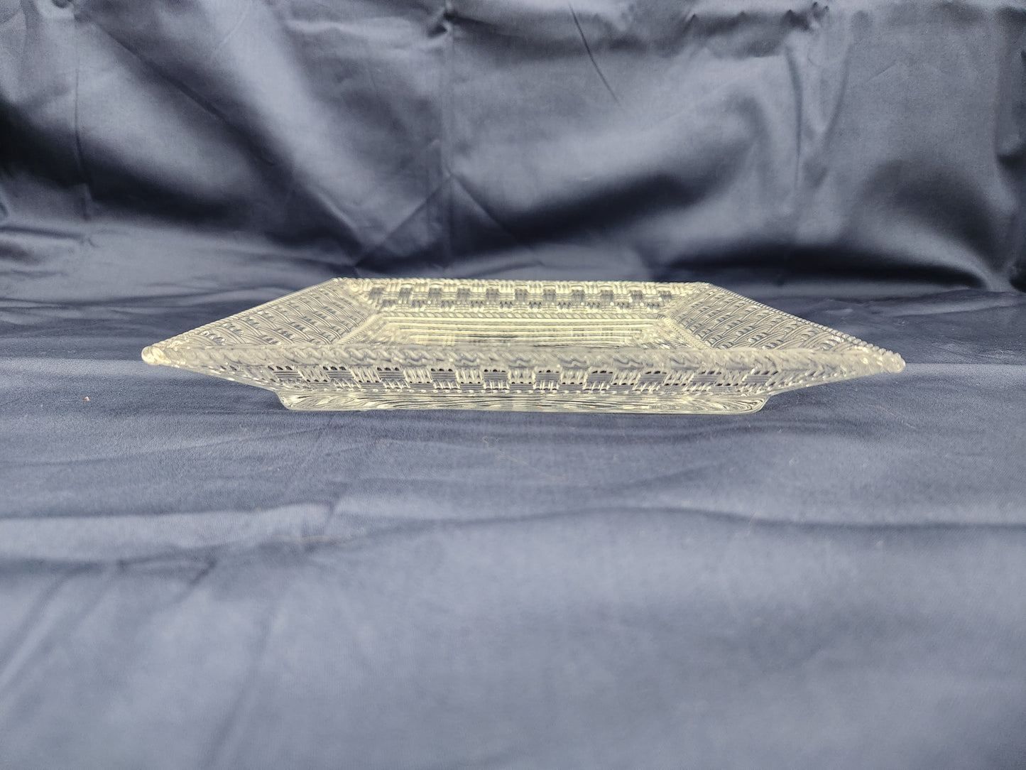 Tiffany & Co. Square Crystal Basket Weave 8" Plate