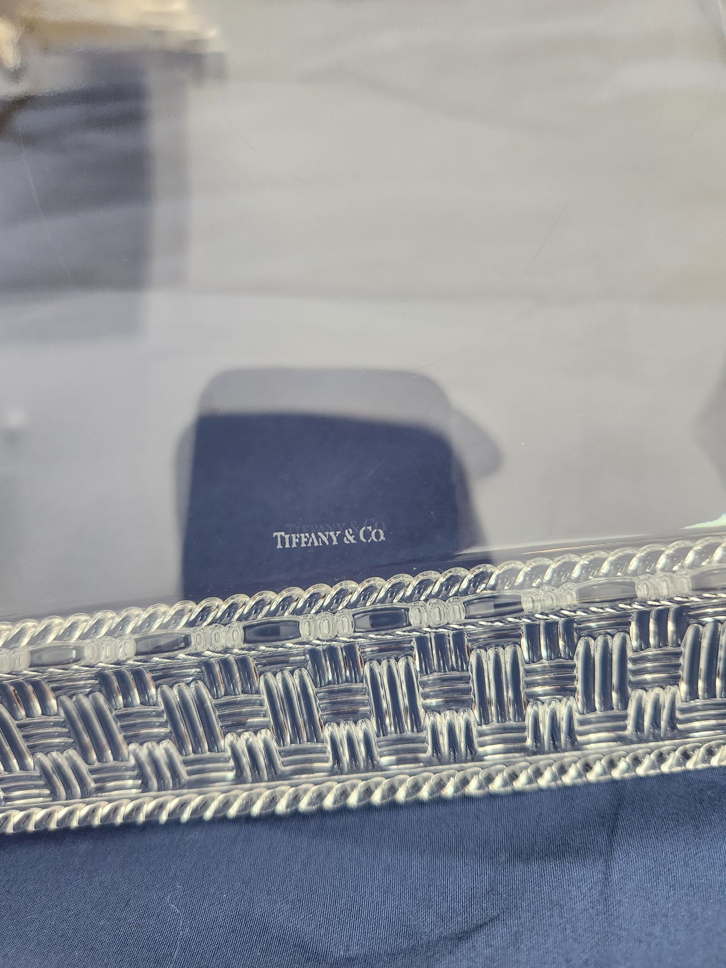 Tiffany & Co. Square Crystal Basket Weave 8" Plate