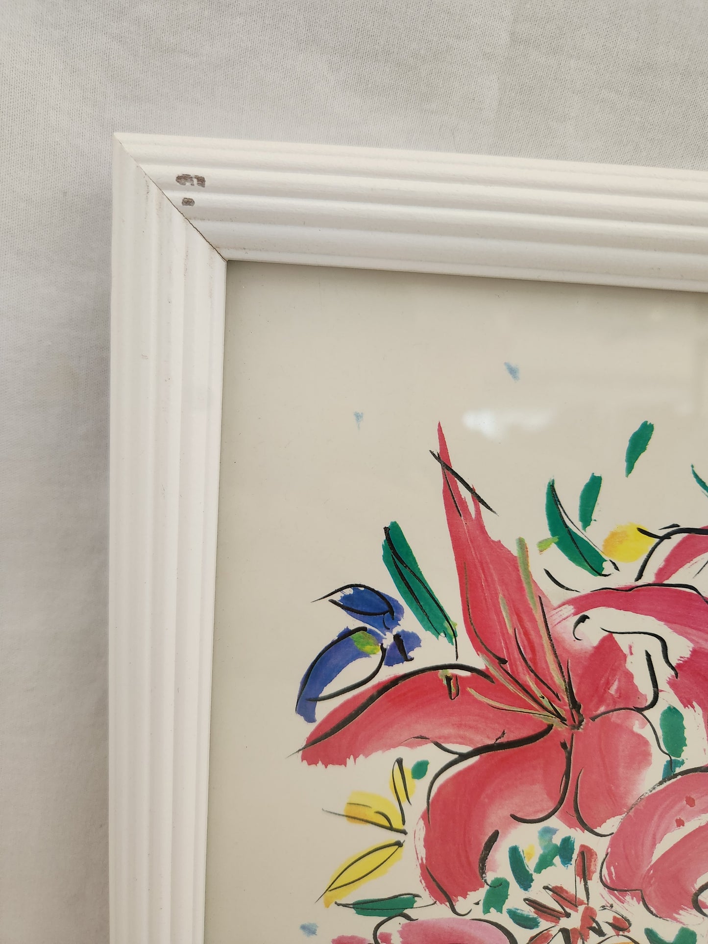 Sally Huss 12x12 Framed Signed Print "Flowers in a Yellow Vase"