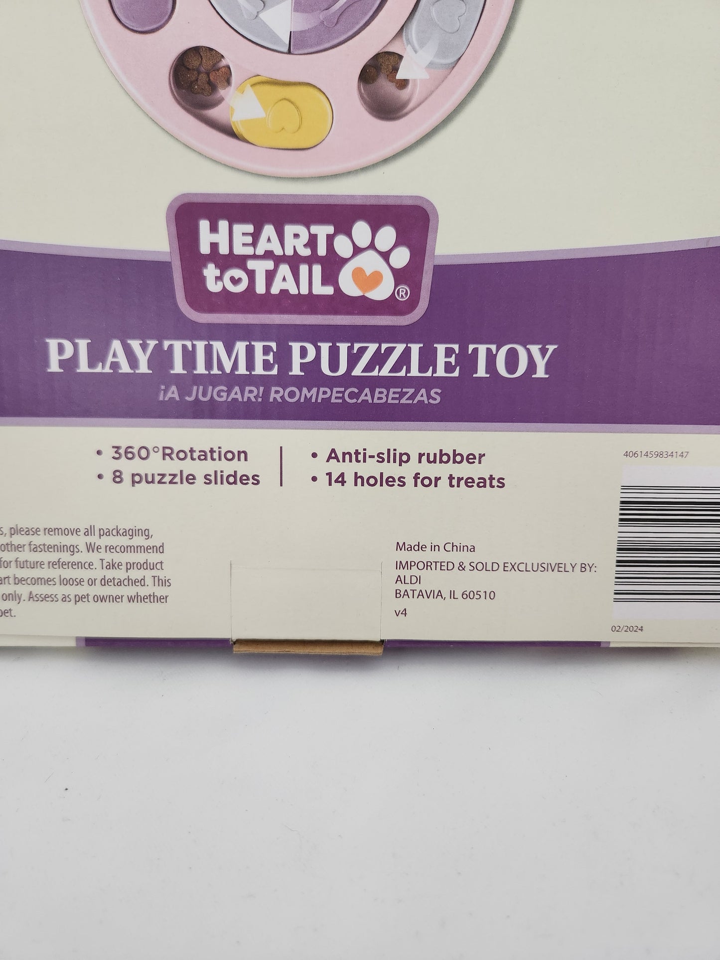 Heart to Tail Pink Playtime Dog Puzzle Toy