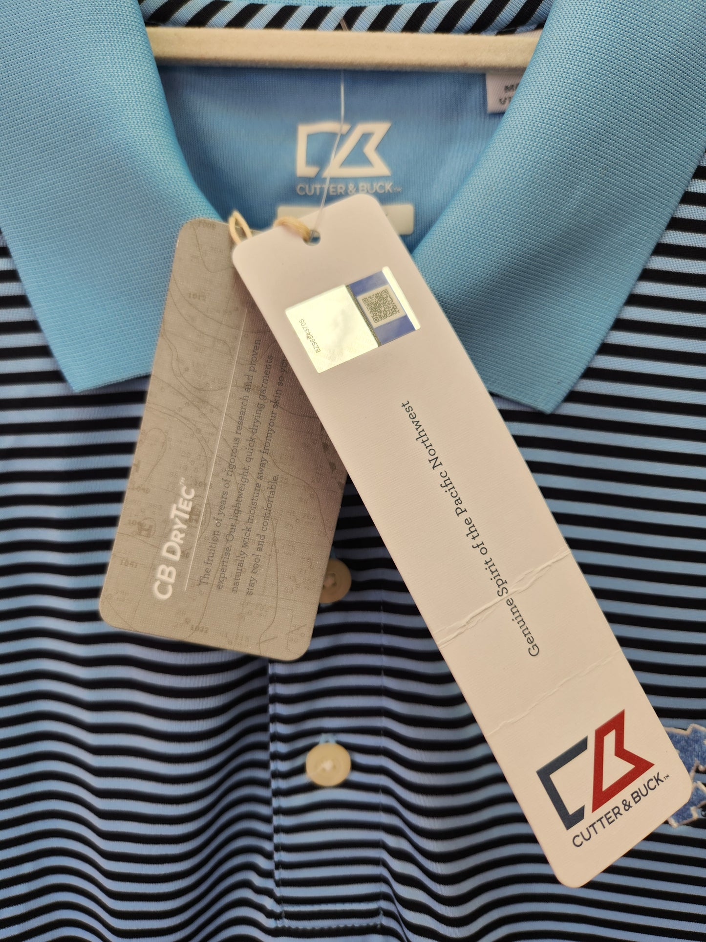 Cutter & Buck UNC CB DryTec Trevor Stripe Polo - Size: M