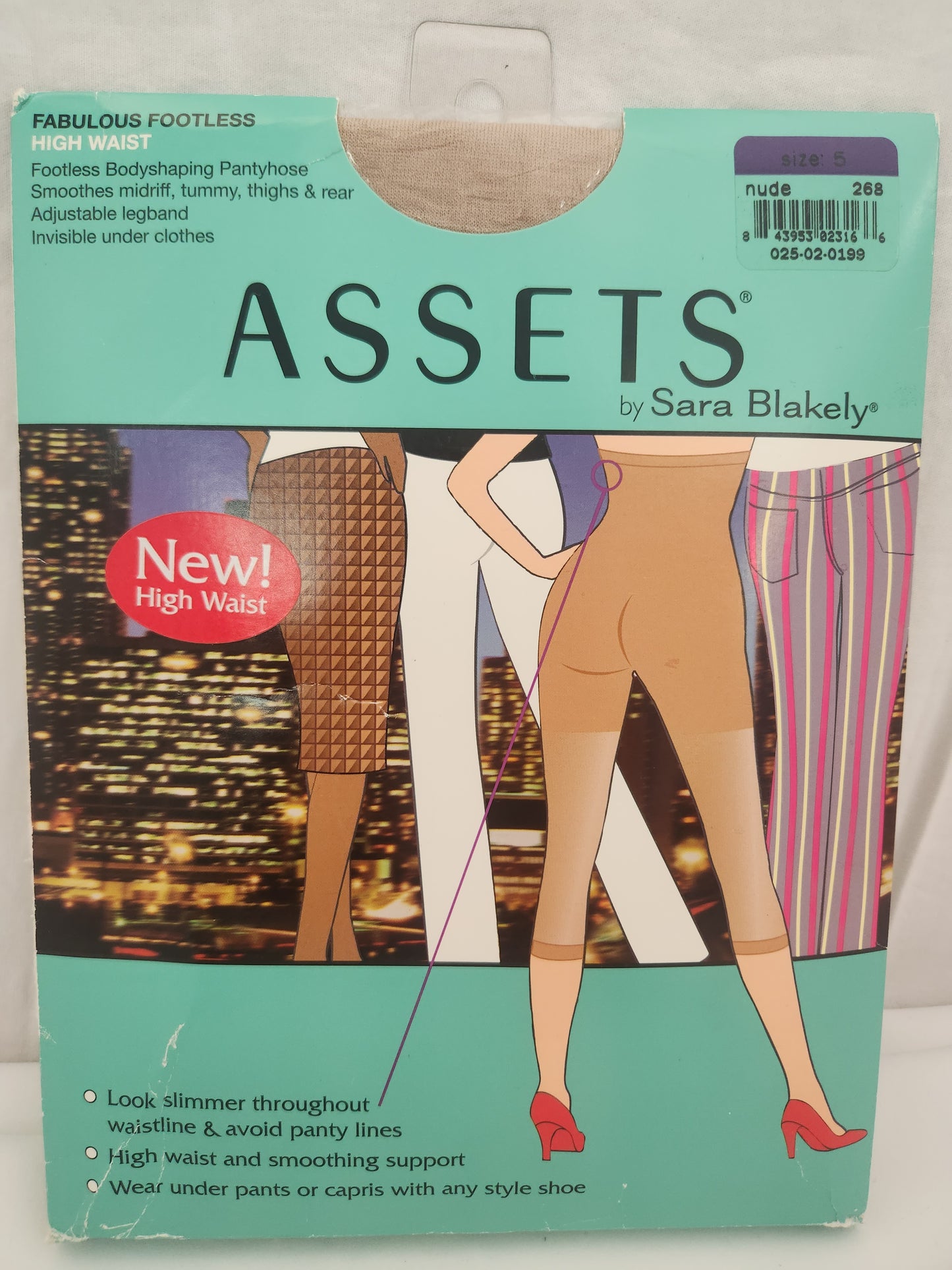 Spanx Assets by Sara Blakely Fabulous Footless High Waist Pantyhose - Size: 5 Nude 268