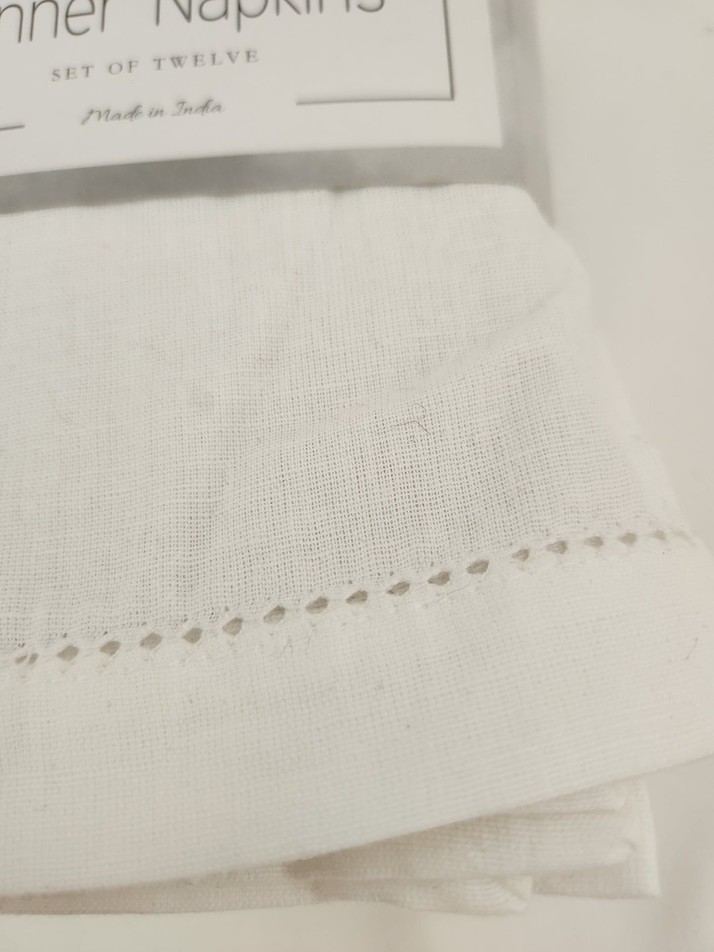 Hausattire White Hemstitched Cloth Napkins - 12 Pack