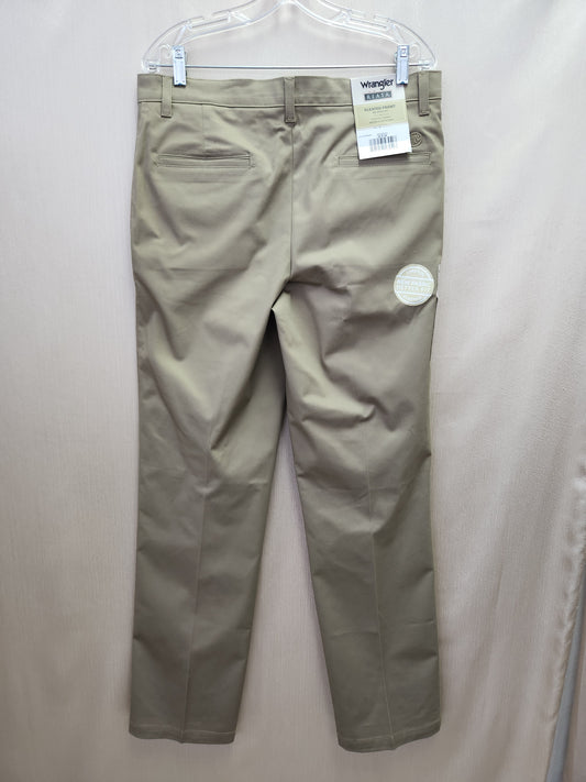Wrangler Riata Pleated Front Relaxed Fit Khaki Pants - Size: 33x34