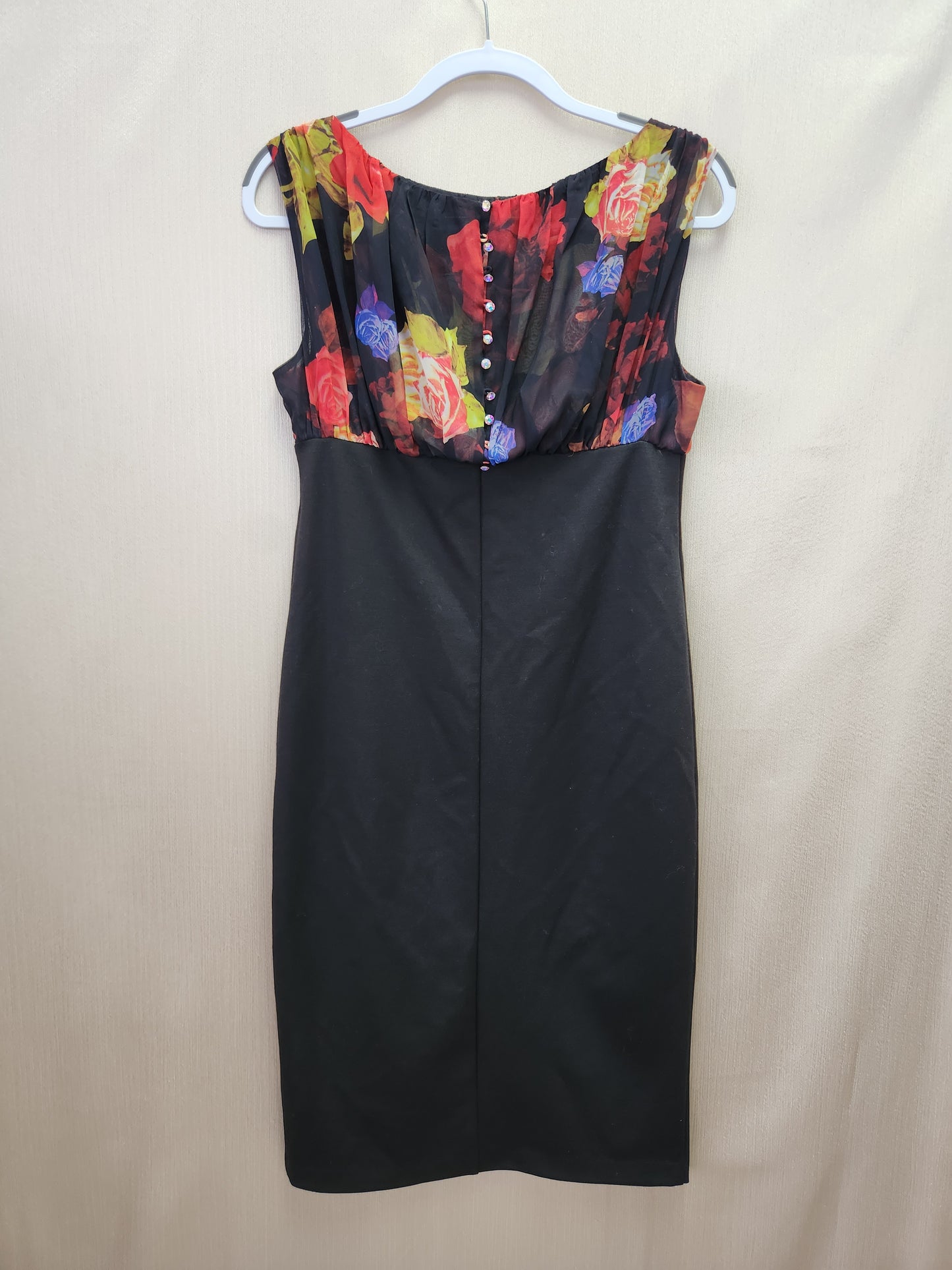 Ted Baker Rose Print Gathered Sleeveless Dress - Size: 4 | US 10