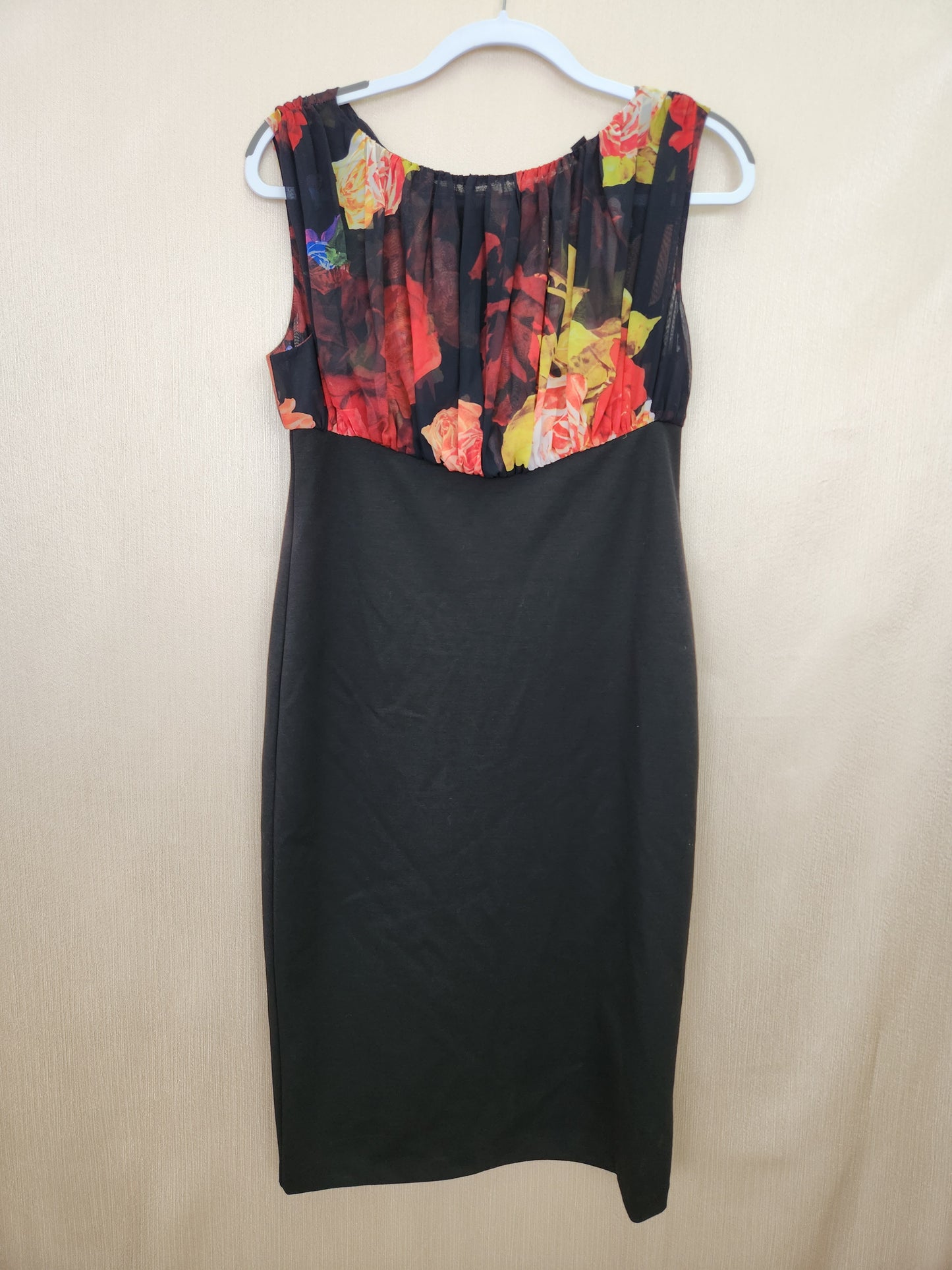 Ted Baker Rose Print Gathered Sleeveless Dress - Size: 4 | US 10