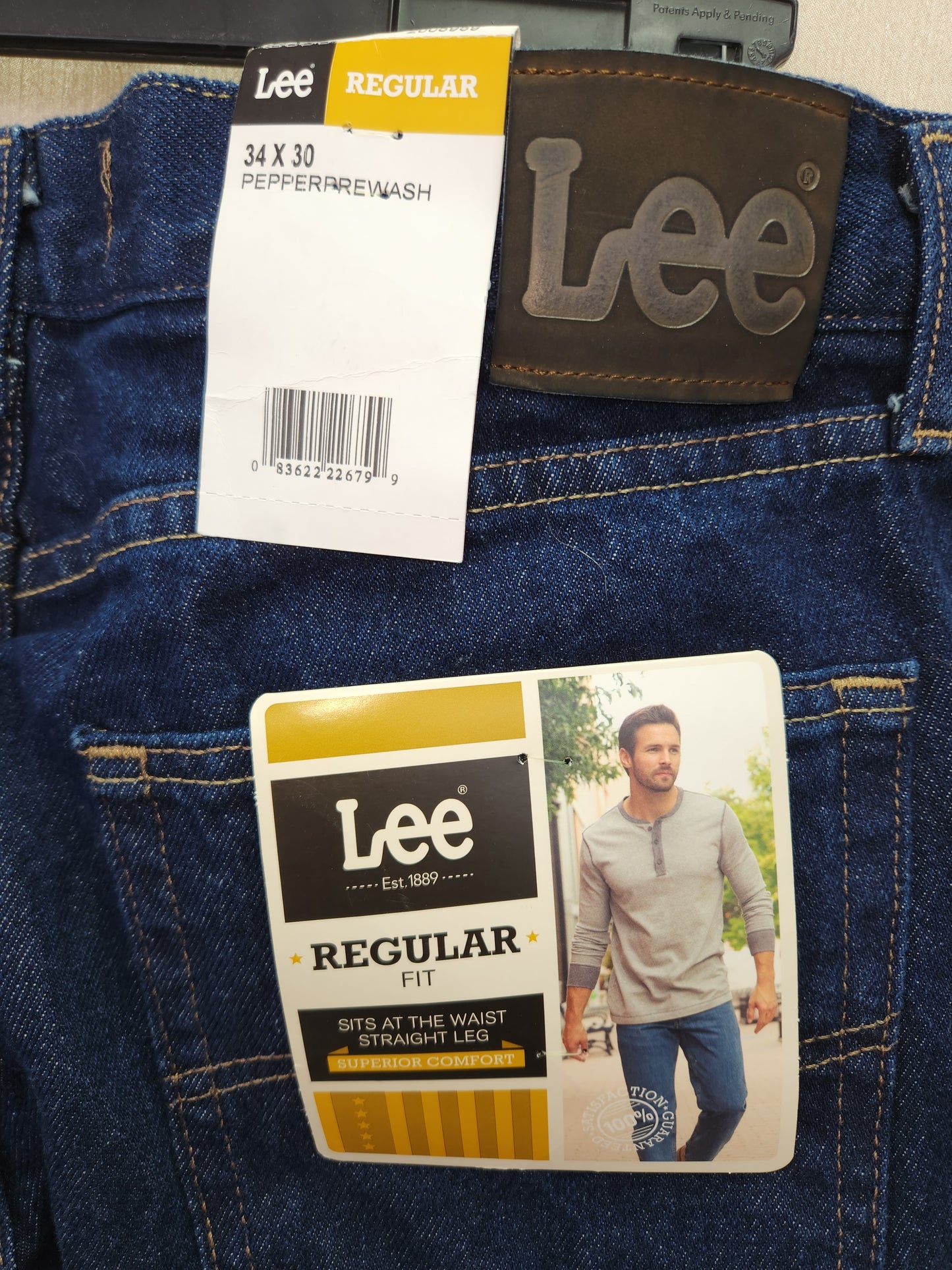 Lee Pepper Prewash Regular Fit Straight Leg Jeans - Size: 34x30