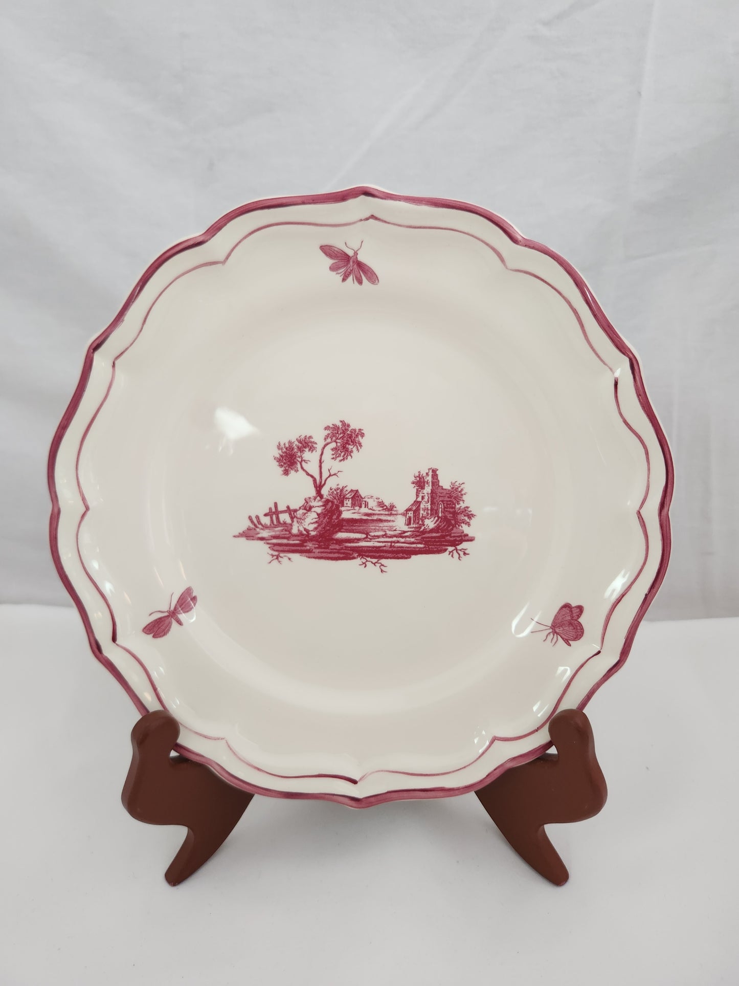 Paysages Rose by Faiencerie De Gien 9" Dessert/Pie Plate